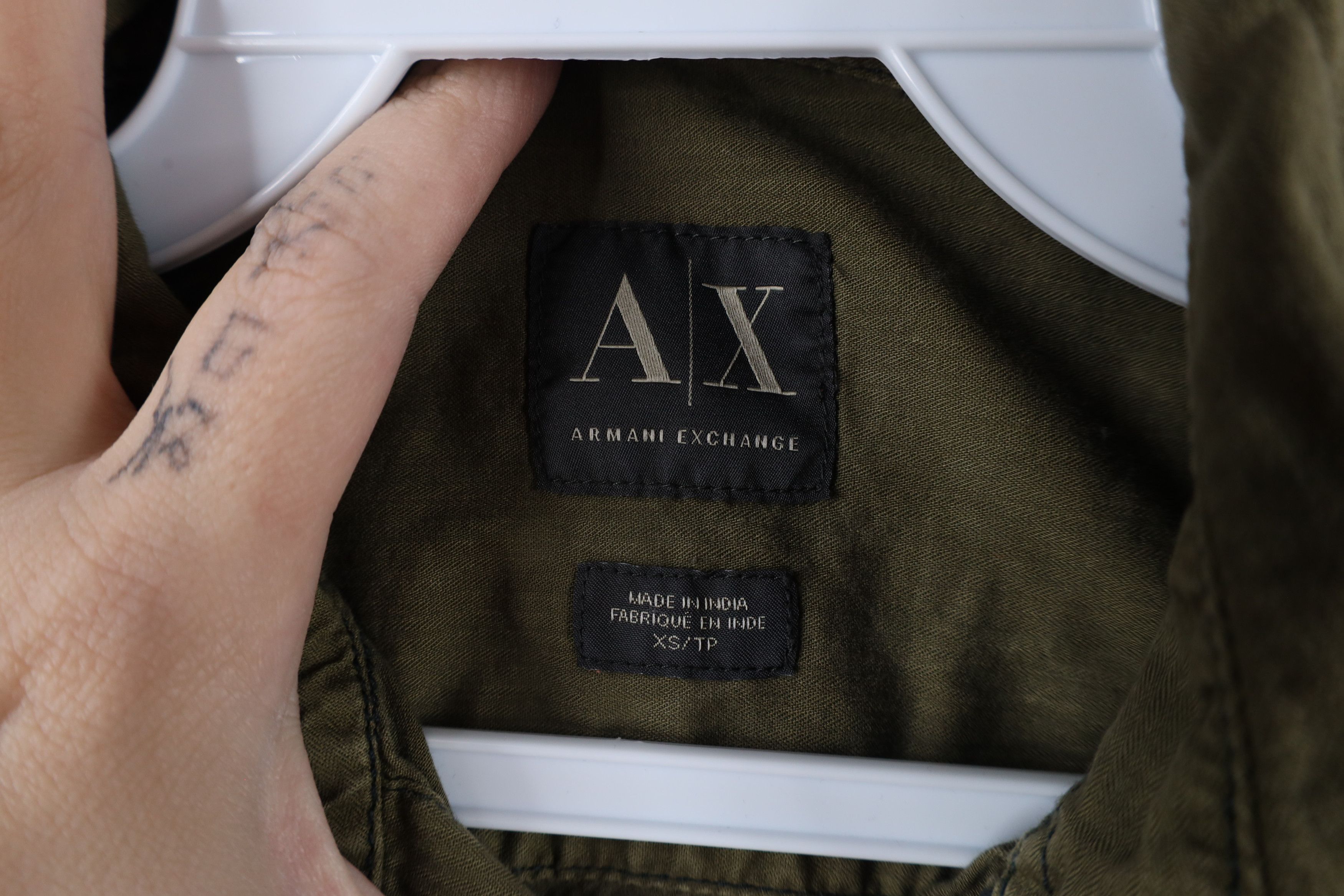 Armani Exchange × Vintage Armani Exchange Out Military Style Field Button Shirt Green Size US XS / EU 42 / 0 - 4 Thumbnail