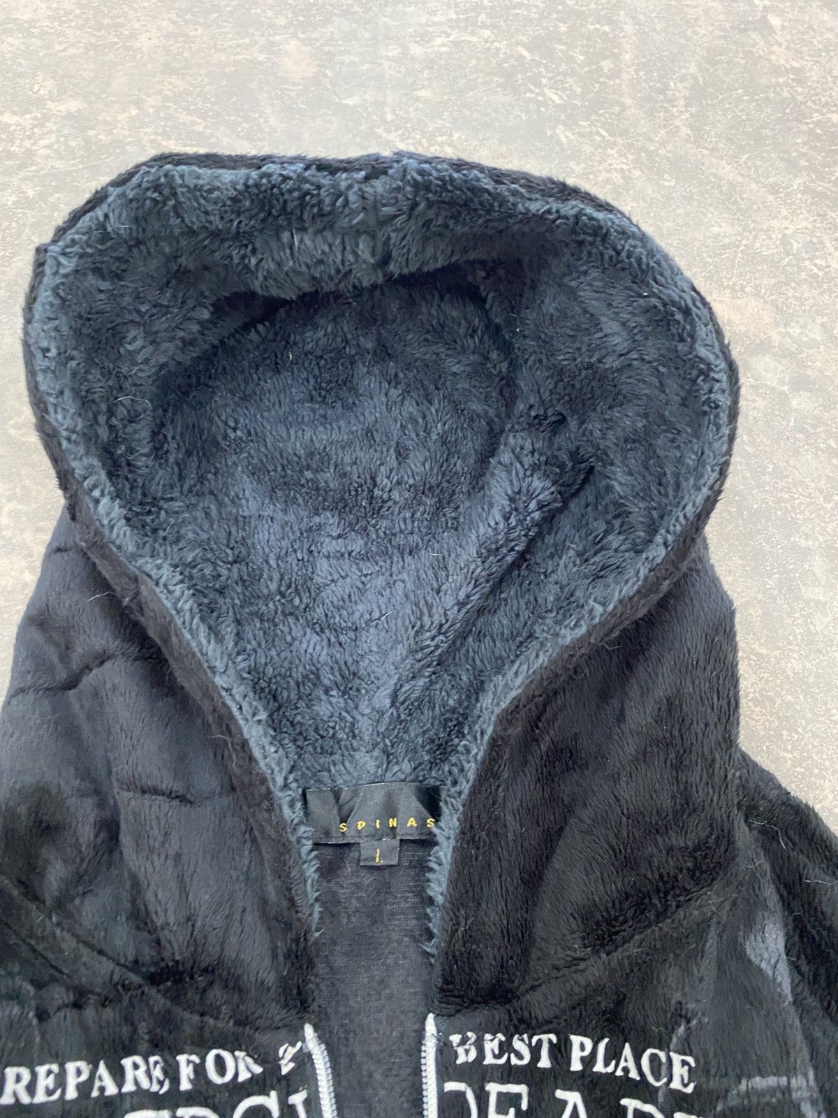Le Grande Bleu (L.G.B.) 2000s -Spinash Fleece Poem Zipper Hoodie Grunge Punk Lgb Size US L / EU 52-54 / 3 - 8 Thumbnail