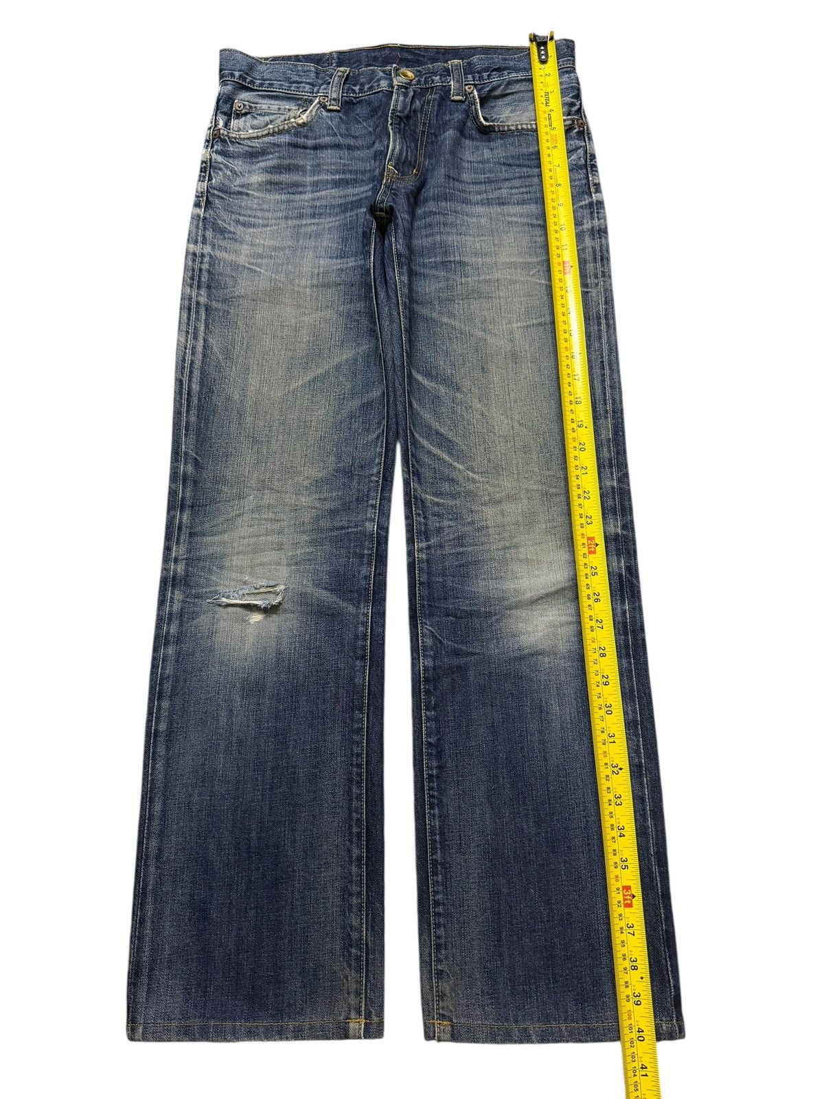 Uniqlo Vintage Y2K Japanese Uniqlo Faded Wash Whiskers Wide Leg Size US 32 / EU 48 - 9 Thumbnail