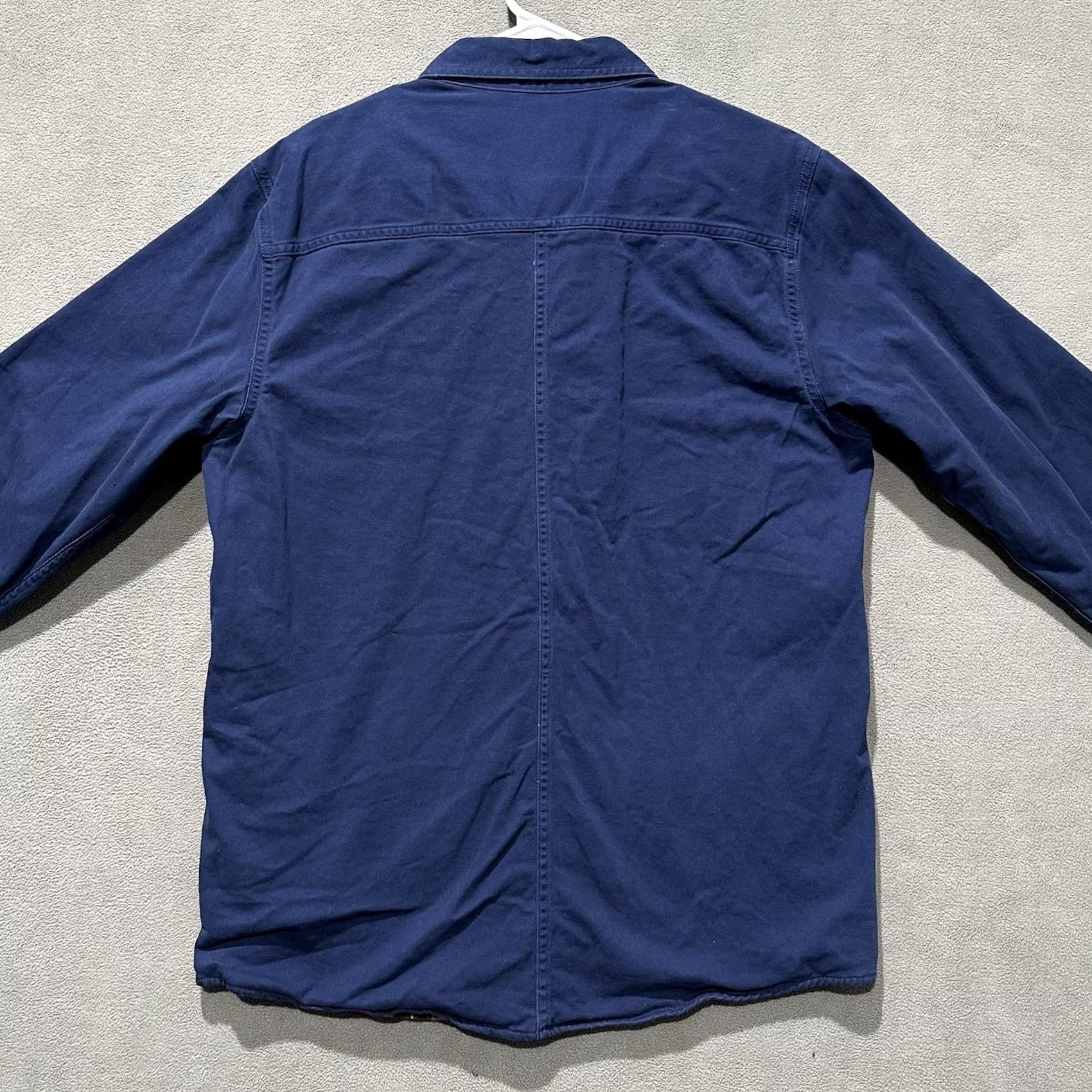 Lands' End Lands' End Shirt Mens Medium Blue Red Flannel Lined Work Jacket Shacket Button Up Size US M / EU 48-50 / 2 - 2 Thumbnail
