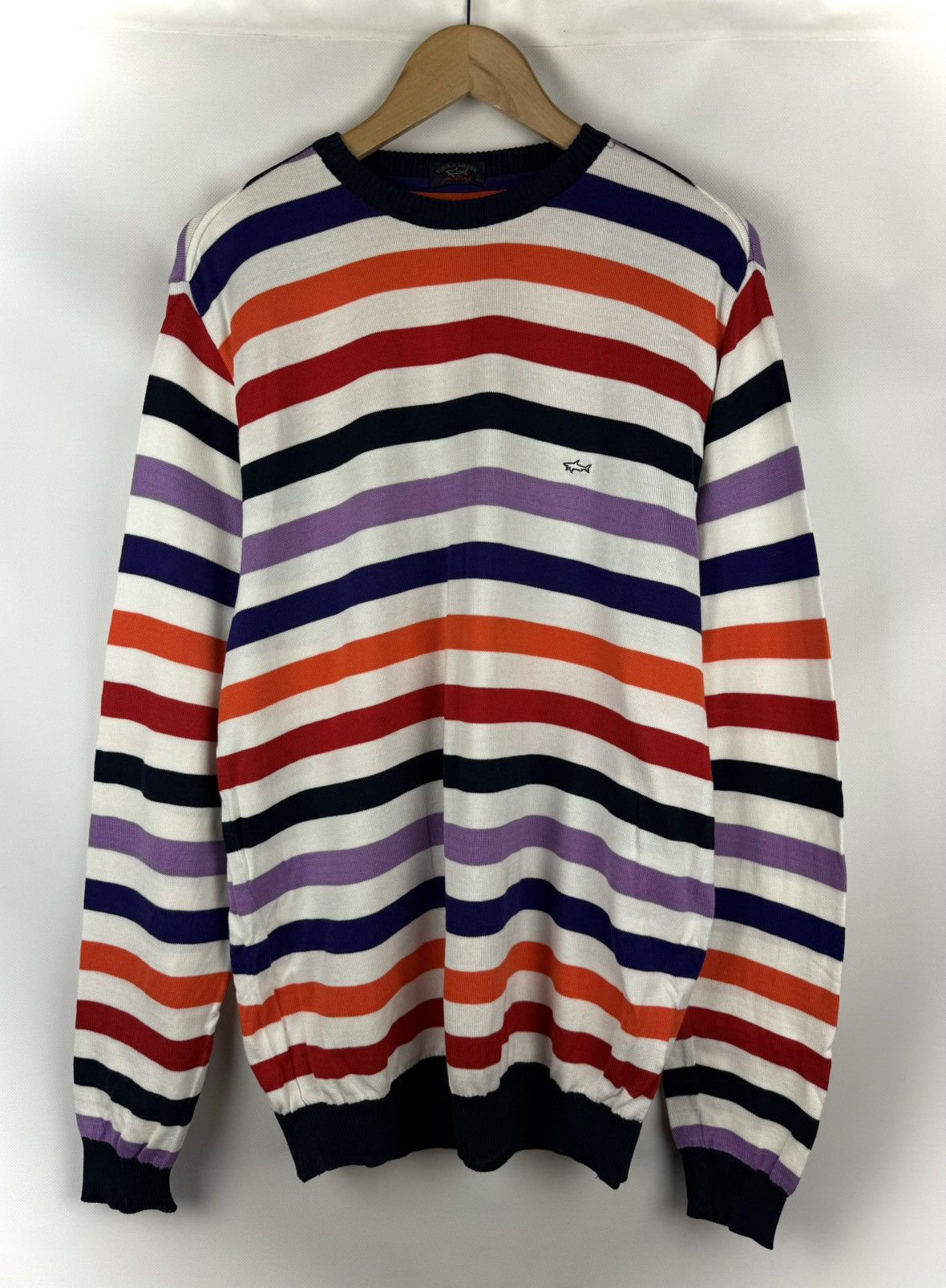 Paul & Shark Paul & Shark Men’s Striped Knitted Crewneck Sweater Pullover Size US XXL / EU 58 / 5 - 1 Thumbnail