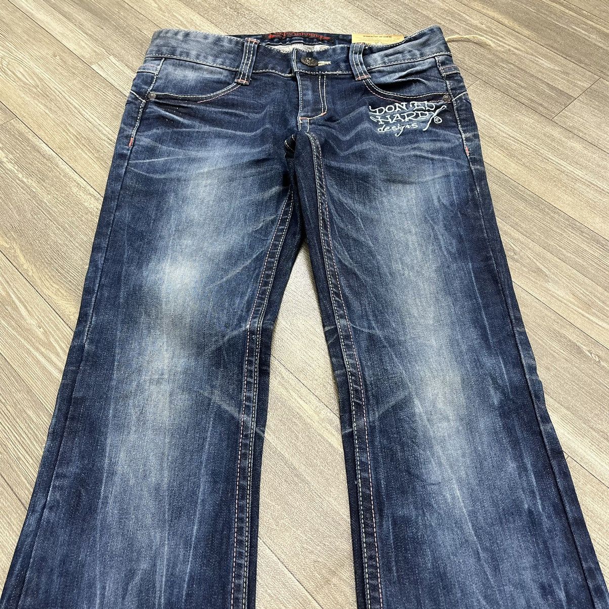 Ed Hardy Dead stock Y2K RedPepper x Ed Hardy Embroidery Flared Jeans Size 29" - 15 Thumbnail