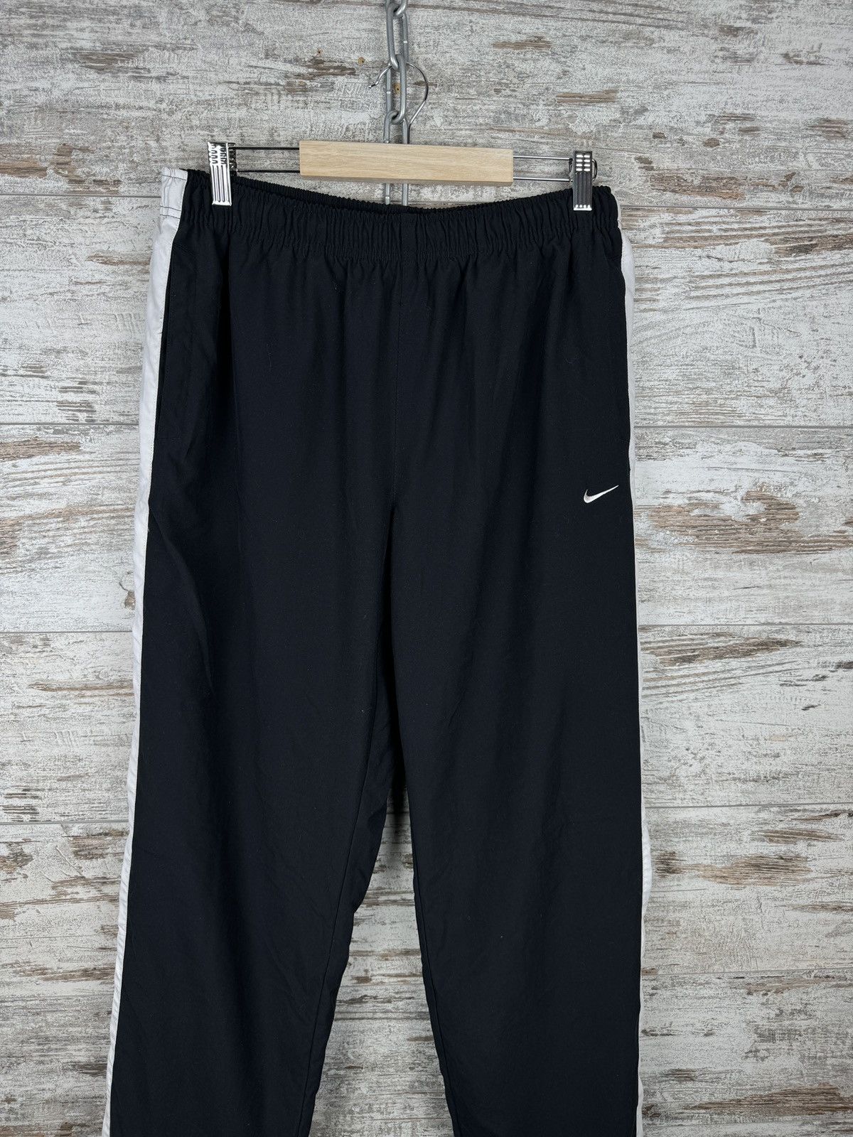 Nike × Vintage Mens Vintage Nike drill pants sweatpants swoosh black rare Size US 32 / EU 48 - 3 Thumbnail
