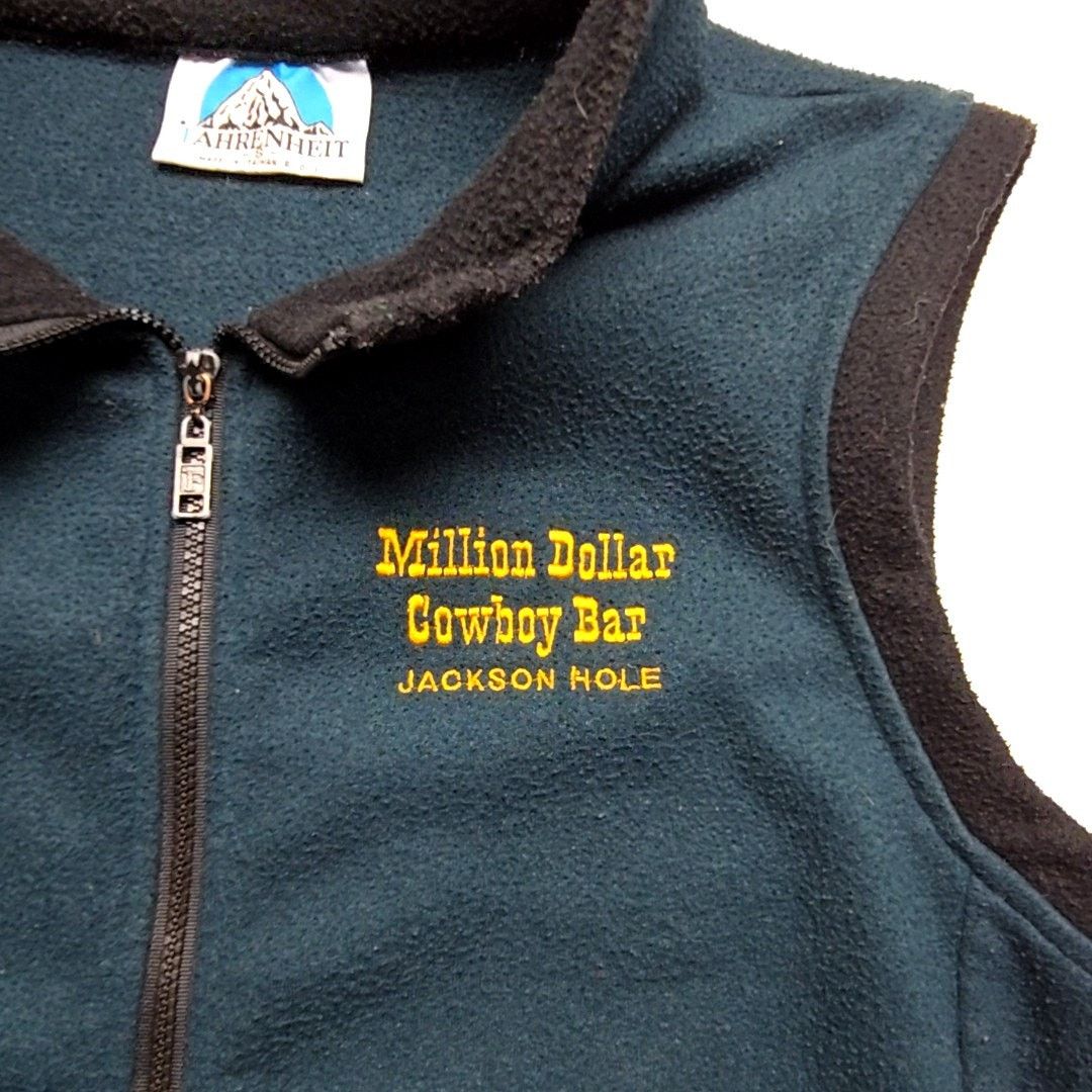 Vintage Vintage Cowboy Bar Jackson Hole Vest Fleece Green Black S Size US S / EU 44-46 / 1 - 2 Thumbnail
