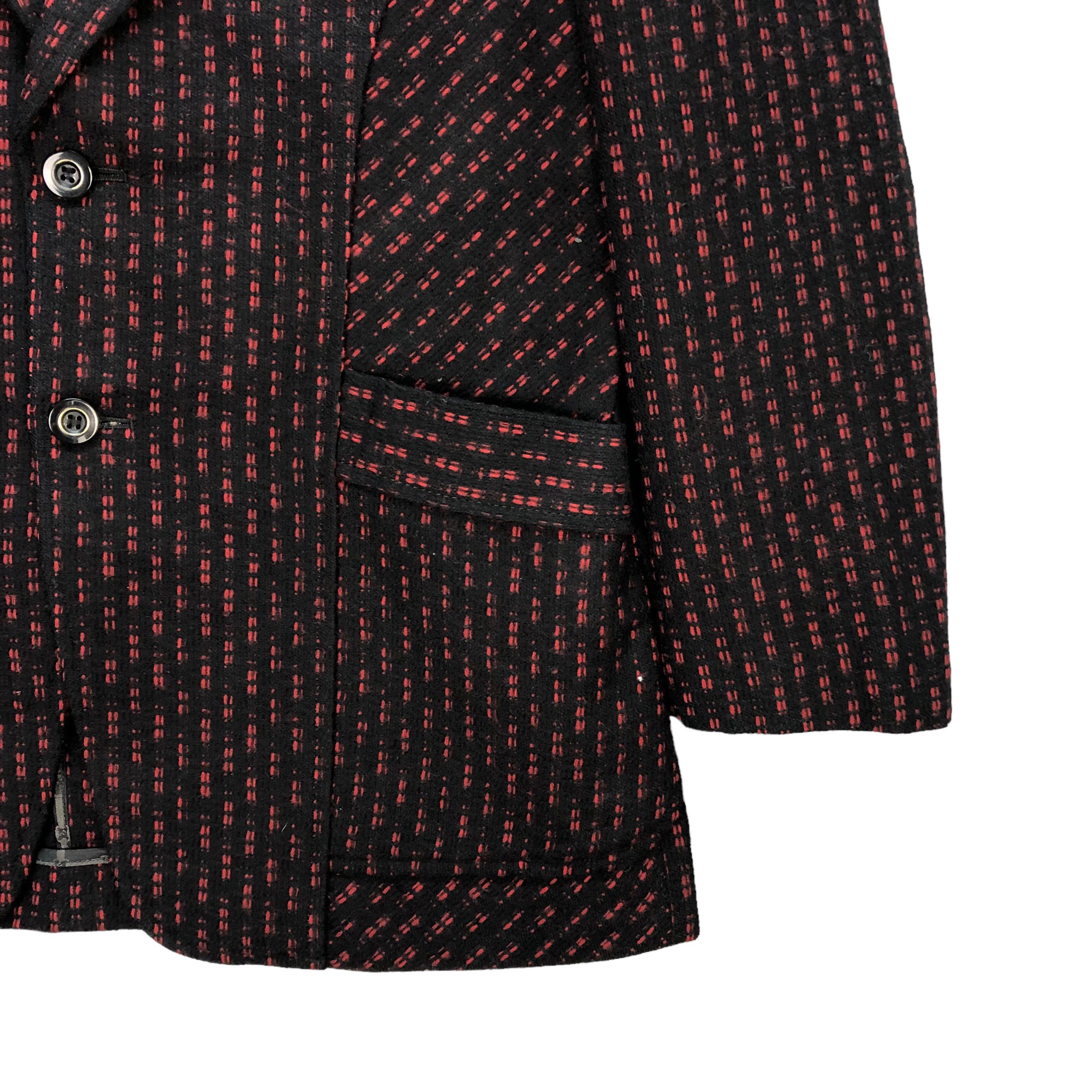 Japanese Brand GENUINE ROYAL RED CHAIN WOOL BELTED BLAZERS #7307-128 Size 38R - 4 Thumbnail