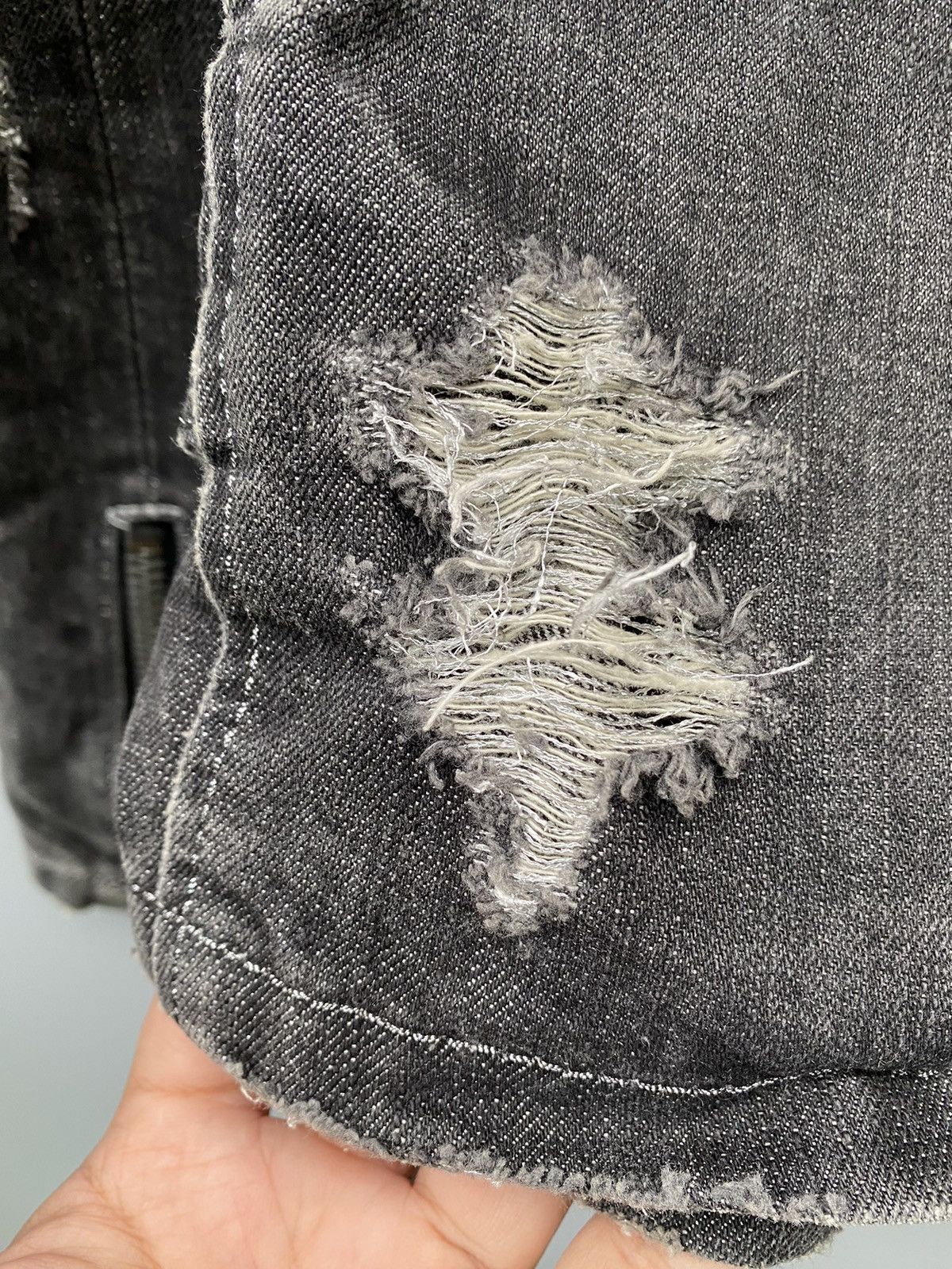 If Six Was Nine × Japanese Brand Lagust Distressed Metallic Denim Jacket Size S / US 4 / IT 40 - 9 Thumbnail