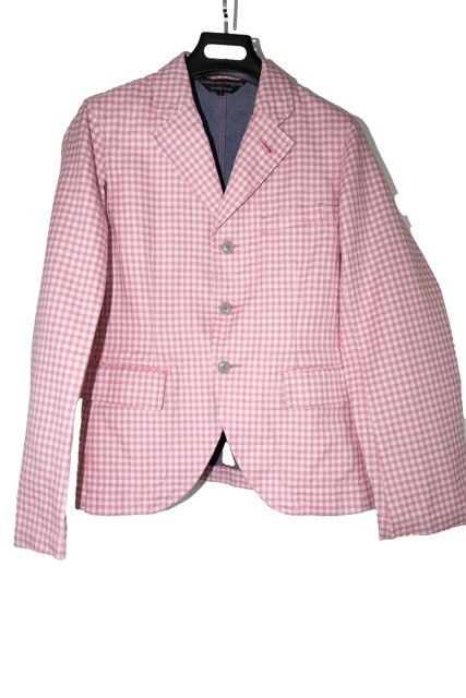 Comme des Garcons COMME DES GARÇONS Homme Plus cropped slim-fit gingham jacket Size 50S - 1 Thumbnail
