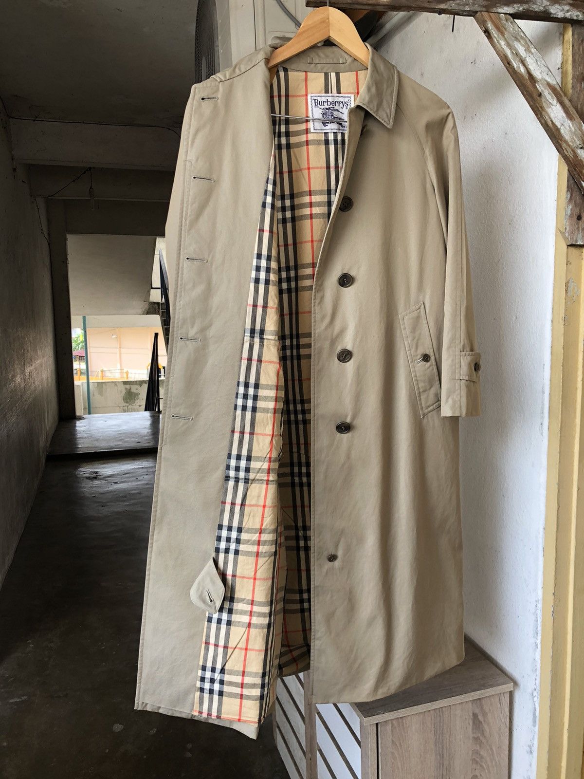 Vintage Burberry Japan Made Nova Check Trench Coat