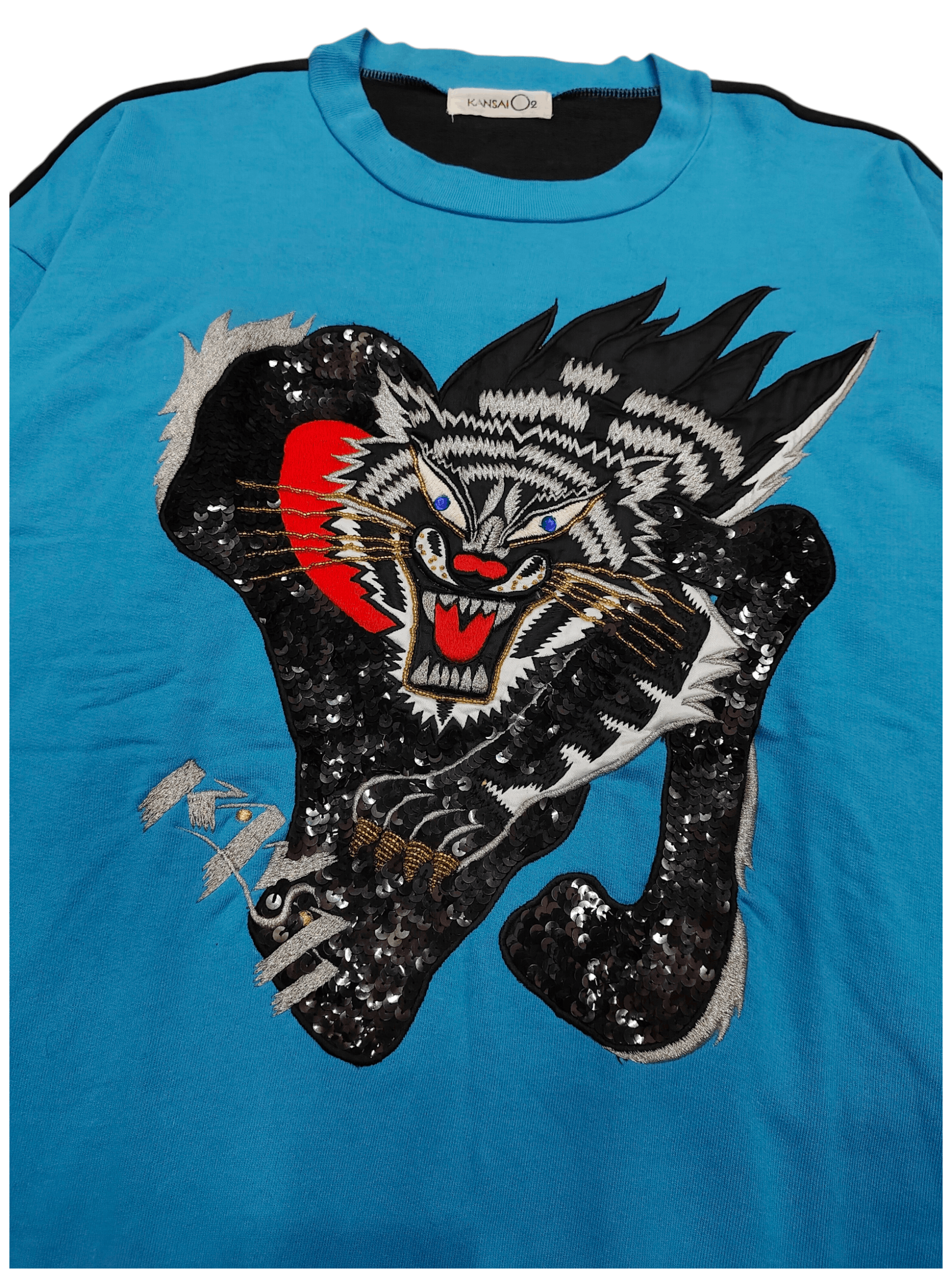Kansai Yamamoto 80s Kansai O2- Archive Tiger Sequin Embroidery Crewneck Size US M / EU 48-50 / 2 - 1 Thumbnail