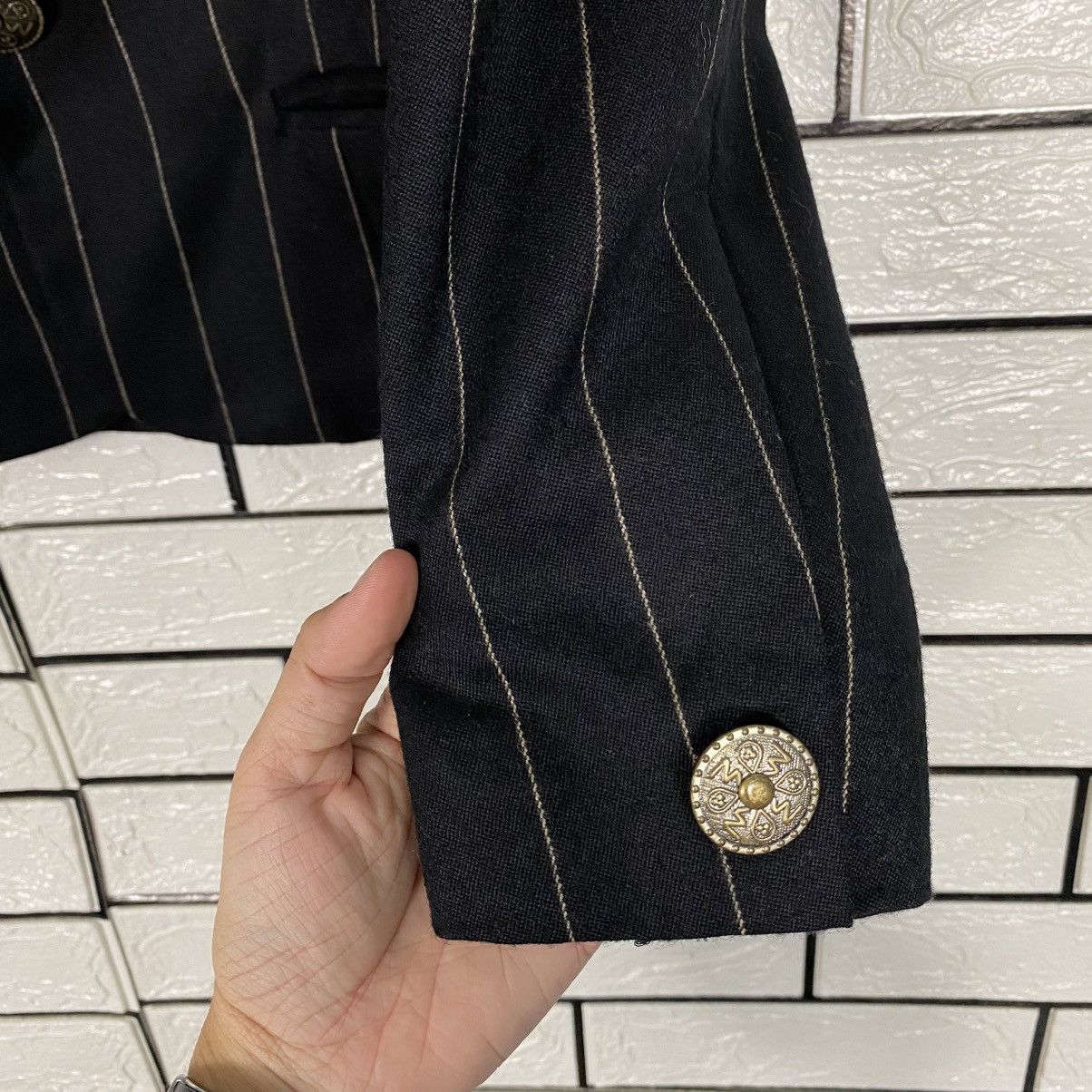 Japanese Brand 📌Cropped Striped Design Button Jacket Karl Kani Size US M / EU 48-50 / 2 - 16 Thumbnail