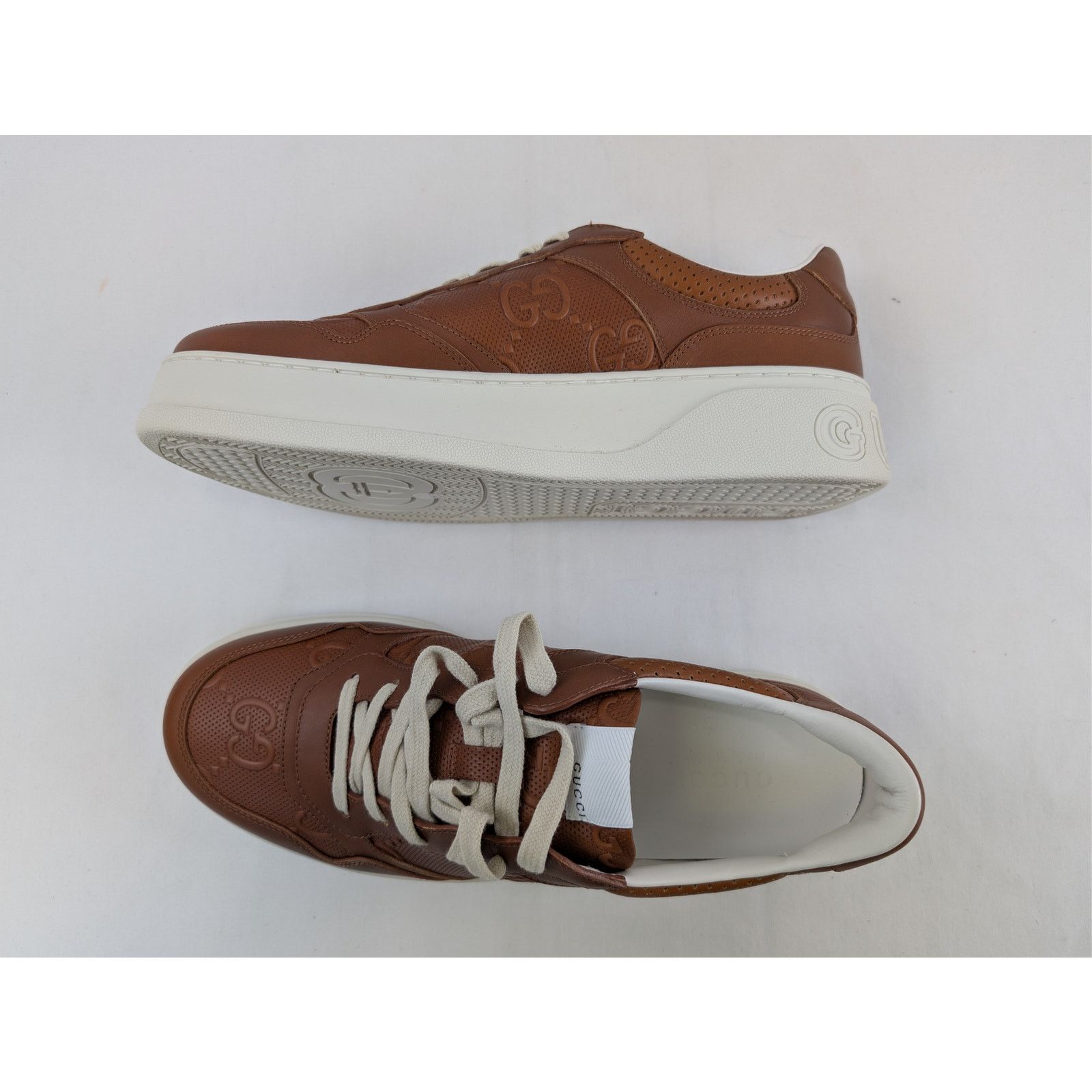 Gucci o1rshd1 Low Top Sneakers in Brown with White Sole Size US 12 / EU 45 - 1 Thumbnail