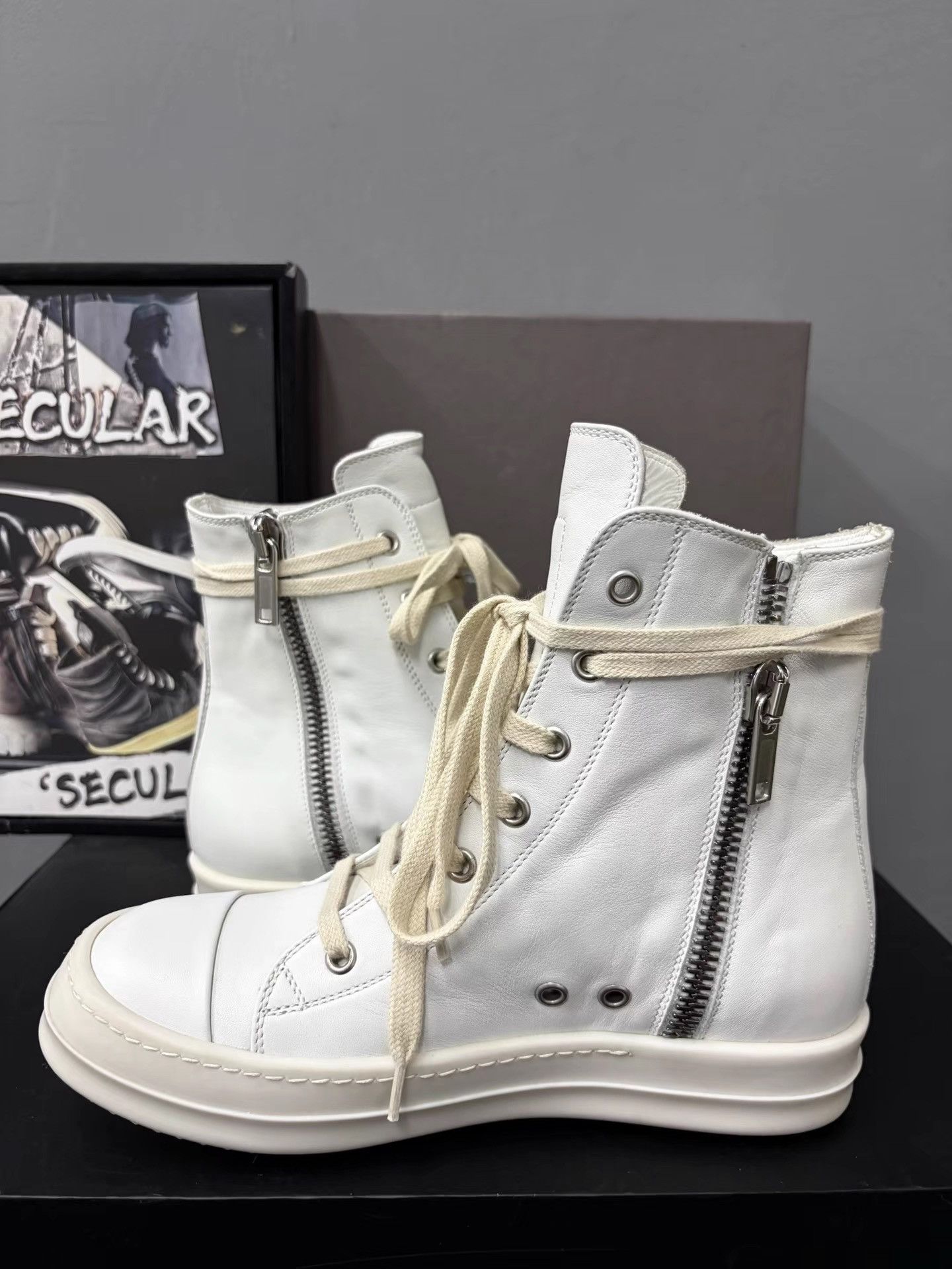 Rick Owens Rick Owens Mainline Milk White Ramones High-Tops K34 Size US 6 / IT 36 - 5 Thumbnail