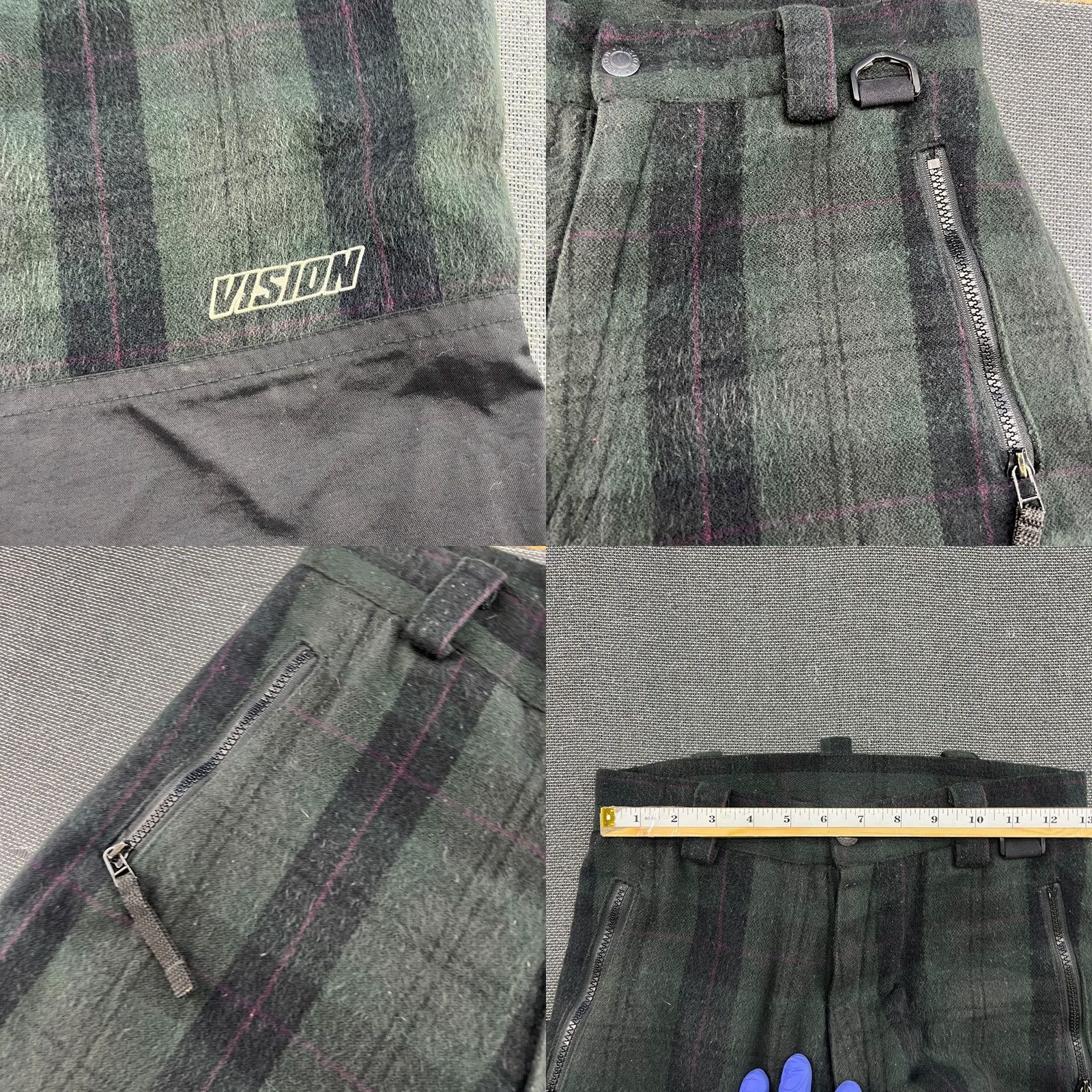 Vintage VINTAGE Vision Street Wear Pants Mens XS Waterproof 90s Streetwear Tartan Pants Mens XS Black 1991 Vision Street Wear Size US 27 - 8 Thumbnail
