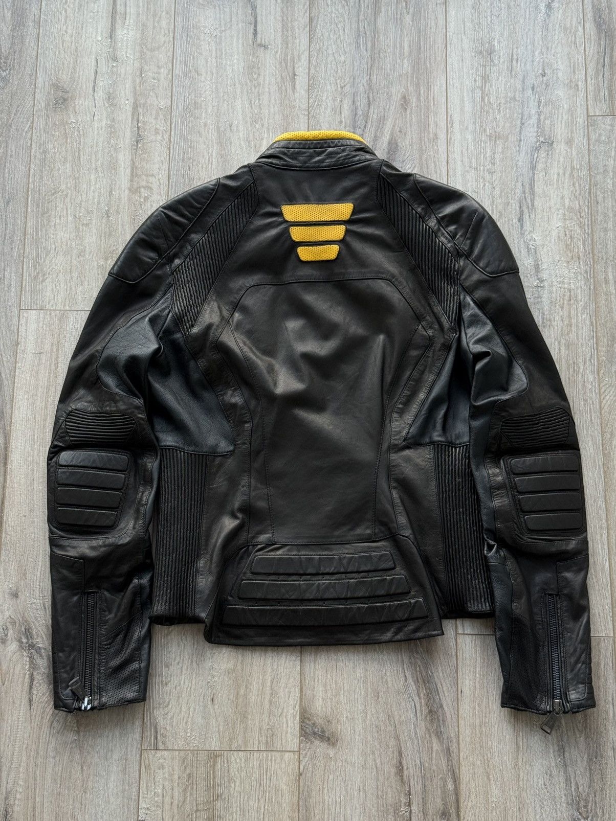 Ralph Lauren Black Label ARCHIVE 5/5 LEATHER MOTO JACKET WITH RIBBED ARMOR DETAILING Size US M / EU 48-50 / 2 - 17 Thumbnail
