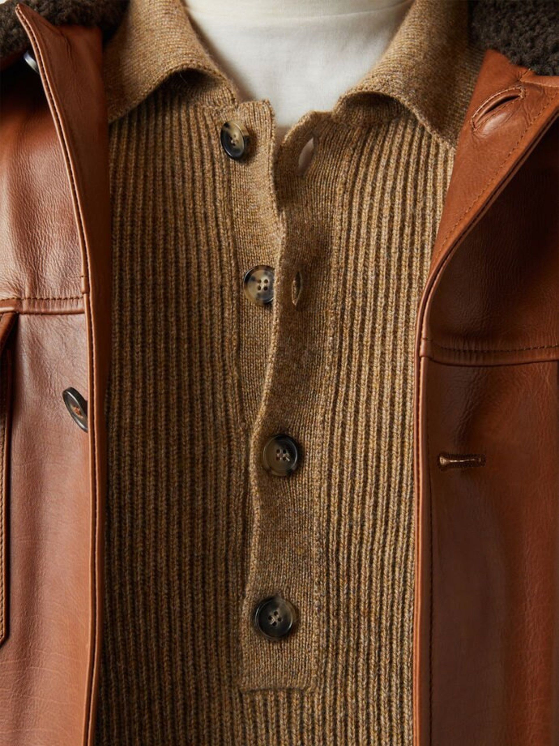 Loro Piana o1w1db10724 Leth Cashmere Polo Shirt in Brown Size US L / EU 52-54 / 3 - 3 Thumbnail
