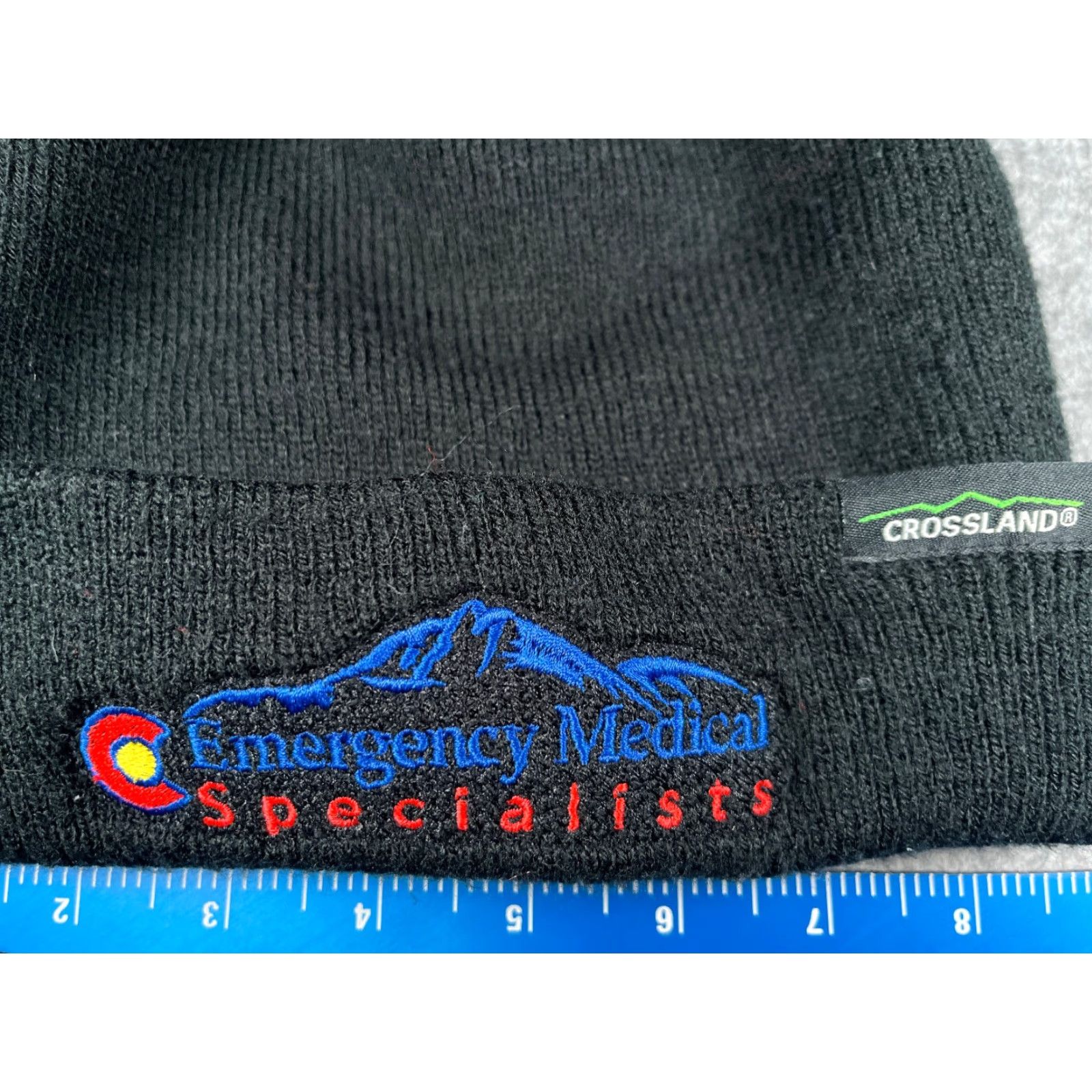 Vintage Crossland Beanie Adult One Size Black Knit Acrylic Hat/Cap, Casual, Workwear, Lightweight, Adjustable, Outdoor, Ski, Men Size ONE SIZE - 2 Thumbnail