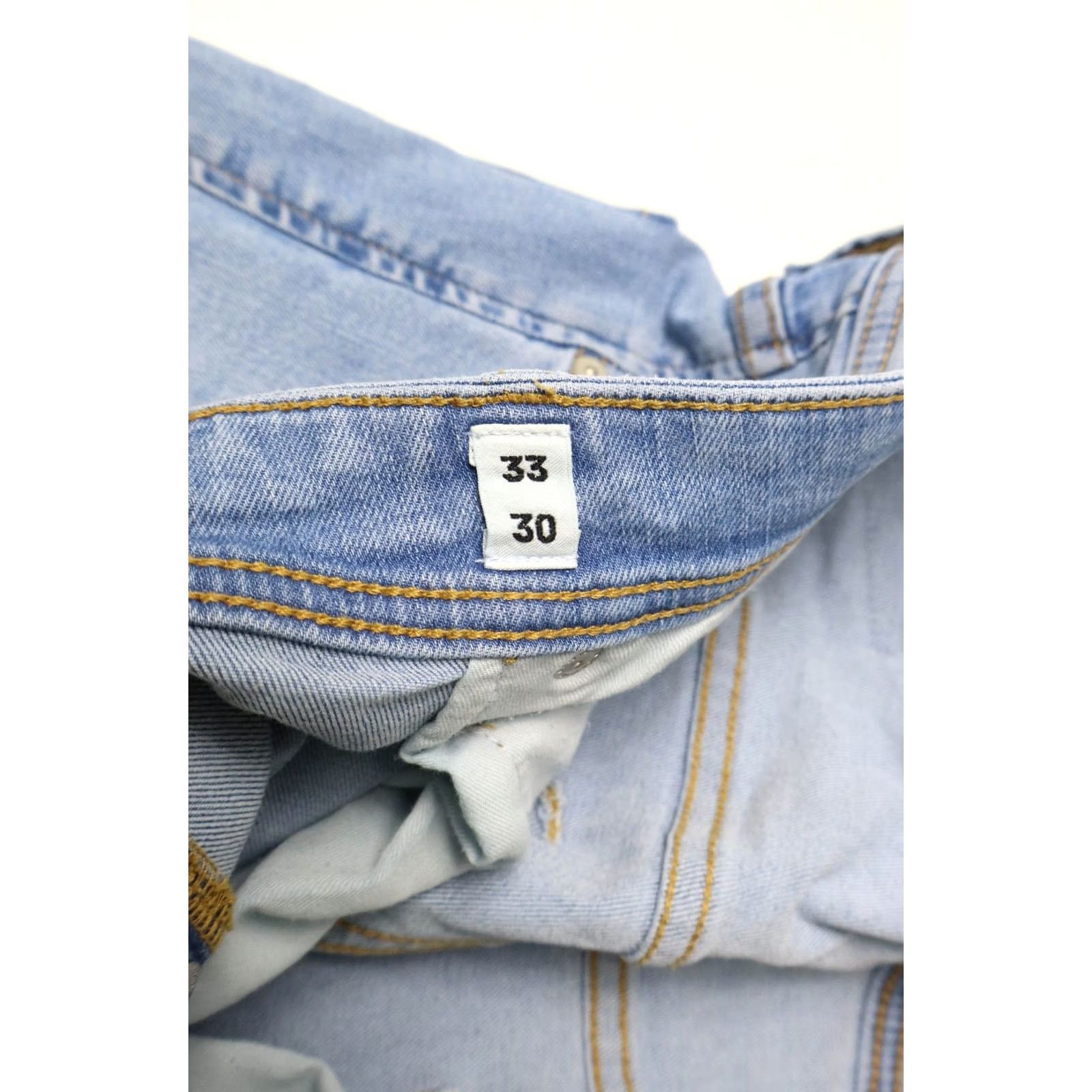 Jack & Jones JACK & JONES Slim/Glenn Jeans Men's W33/L30 Light Blue Whiskers Button Fly Jeans Size US 33 - 6 Thumbnail