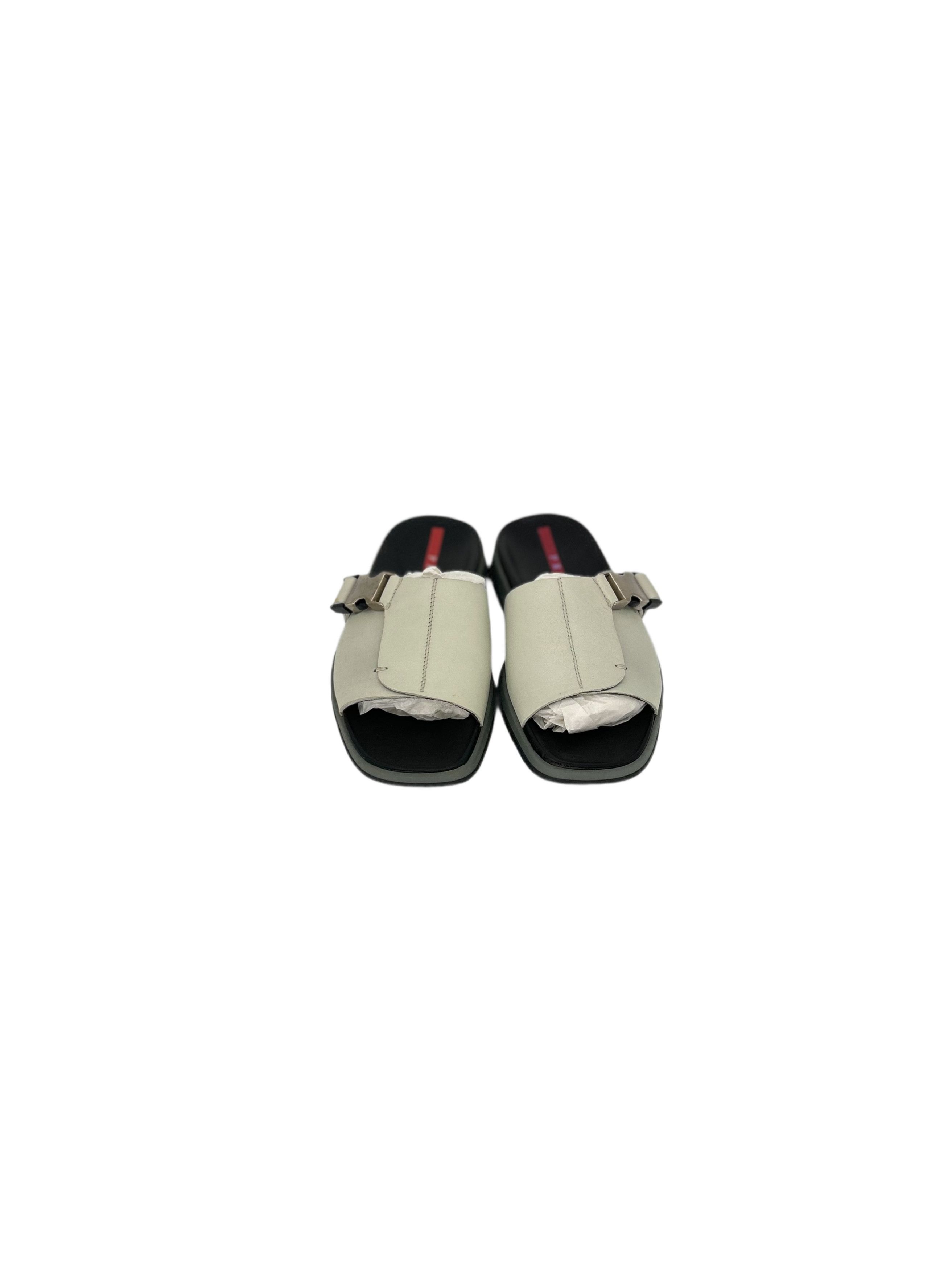 Prada Prada Linea Rossa 'Sport' White Sandals With Metal Clip Size US 6.5 / EU 39-40 - 3 Thumbnail