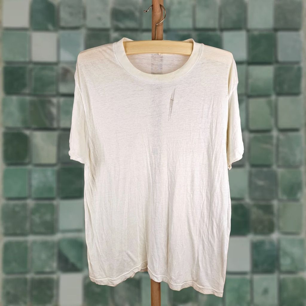 Vintage VINTAGE UNBRANDED T-Shirt White XL Short Sleeve Cotton Men Size US XL / EU 56 / 4 - 1 Thumbnail