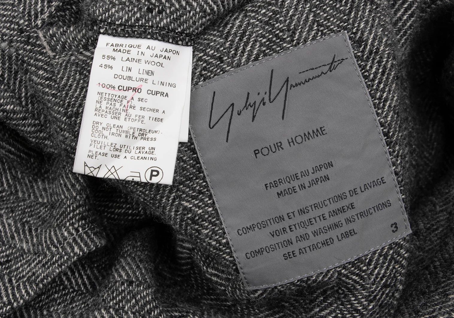 Yohji Yamamoto Yohji Yamamoto Wool Linen Herringbone Jacket Size US L / EU 52-54 / 3 - 16 Thumbnail