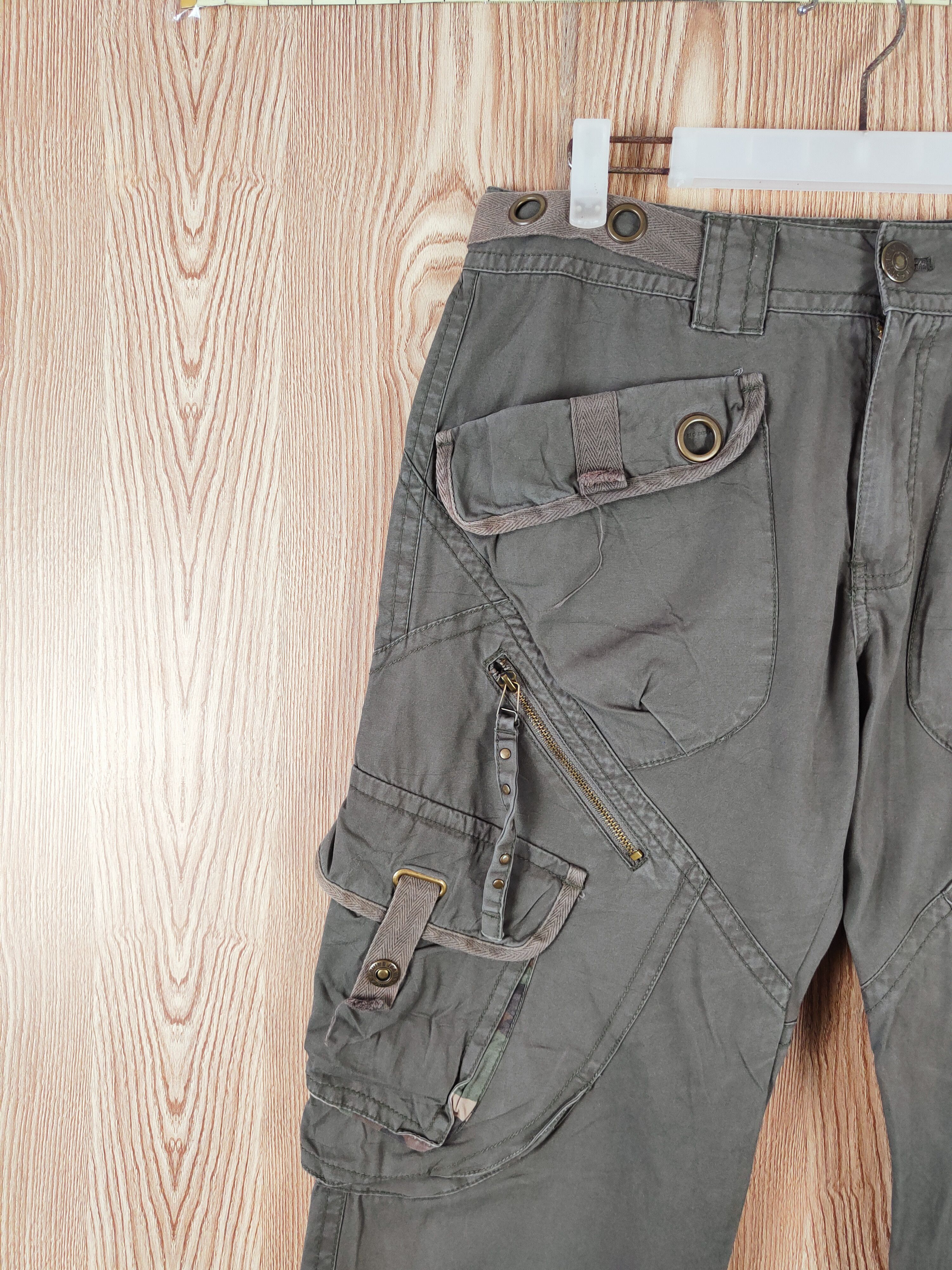 Japanese Brand D Bruins Chinos Green Multipocket Tactical Cargo Pants #W516 Size US 32 / EU 48 - 3 Thumbnail