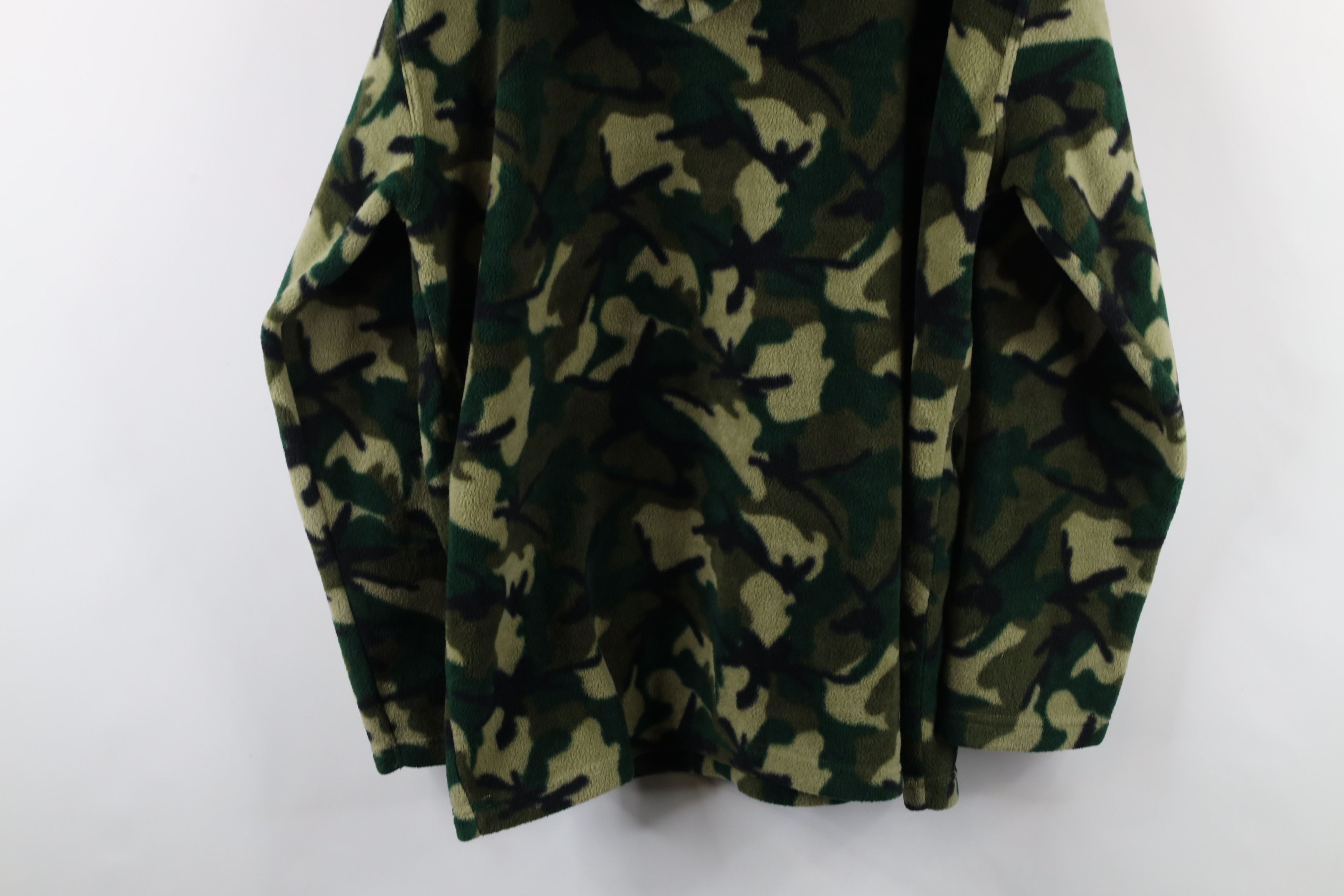 Vintage Vintage 90s Y2K Streetwear Camouflage Half Zip Fleece Hoodie Size US M / EU 48-50 / 2 - 11 Thumbnail