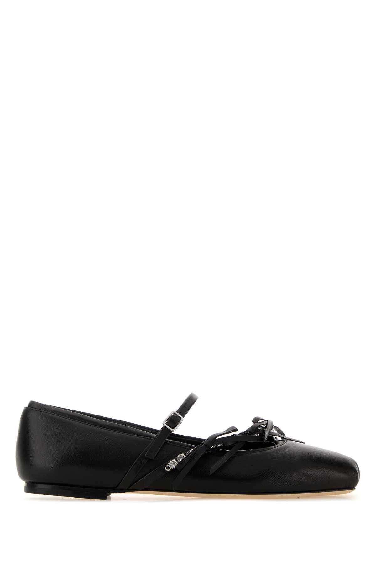 Jimmy Choo Black Nappa Leather Loli Ballerinas Size US 11 / IT 41 - 1 Thumbnail