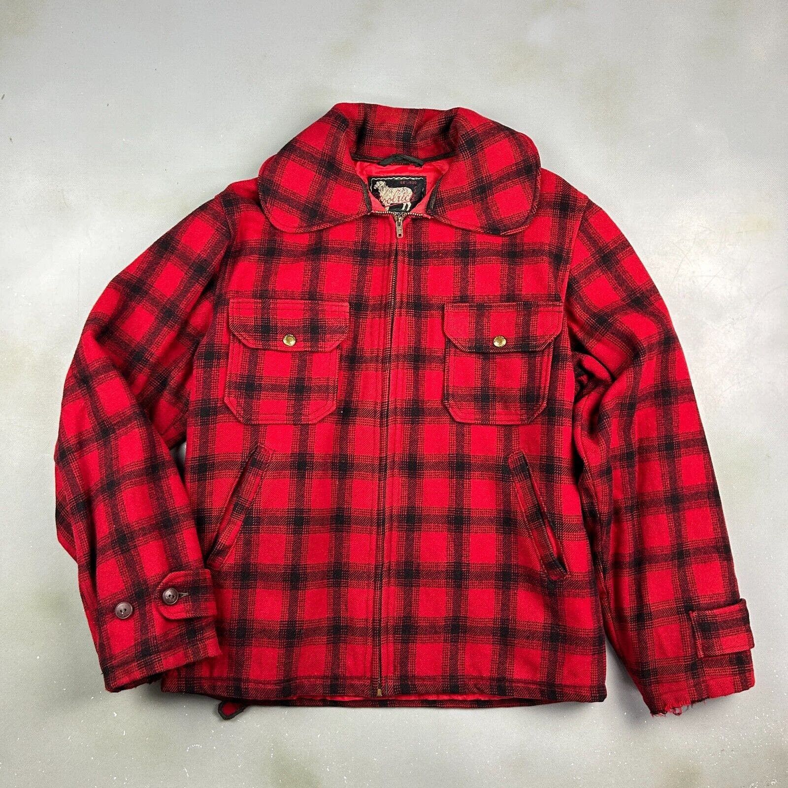 image of Woolrich Woolen Mills Vintage 70's | Woolrich Wool Plaid Flannel Collared Jacket, Men's (Size Mediu