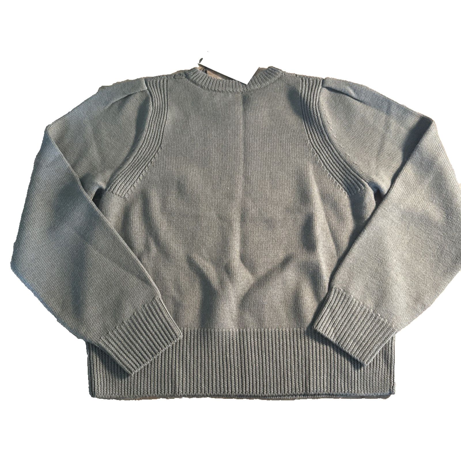 Joie Joie Iena Pointelle Knit Sweater Women Stone Gray Wool Crew Size L / US 10 / IT 46 - 4 Thumbnail