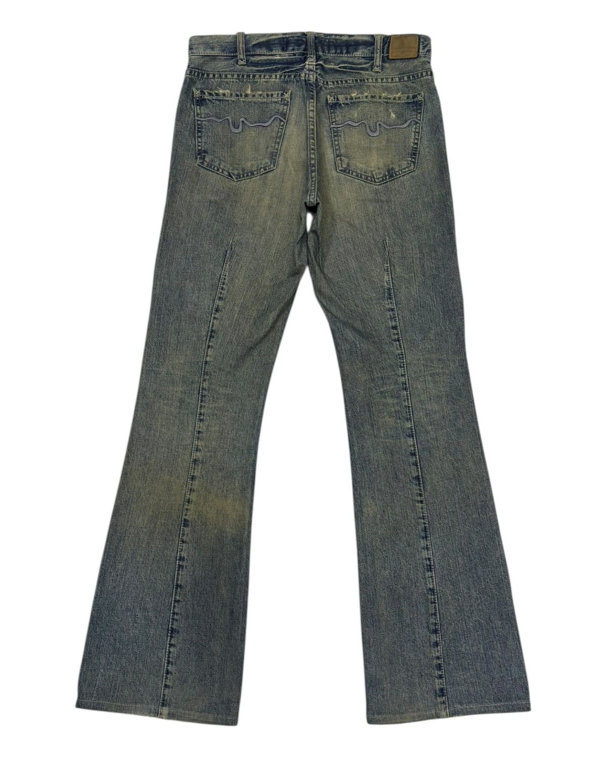 14th Addiction × If Six Was Nine × Kapital FLARE RUSTY LONDON DENIM MUD WASH FLARED JEANS Size US 31 - 8 Thumbnail