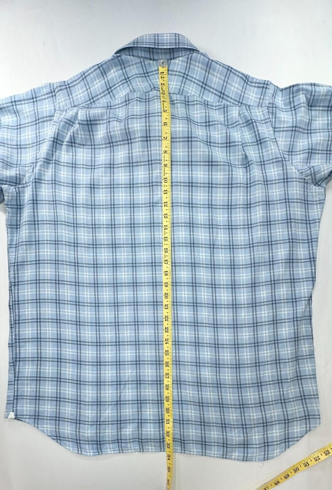 Oxxford Clothes Oxxford Clothes Check Tailored Oxford Button Up Blue Mens XL Size US XL / EU 56 / 4 - 3 Thumbnail