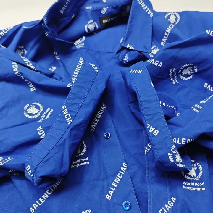 Balenciaga Balenciaga Balenciaga Blue Short Sleeve Shirt -2507 Size US M / EU 48-50 / 2 - 2 Thumbnail