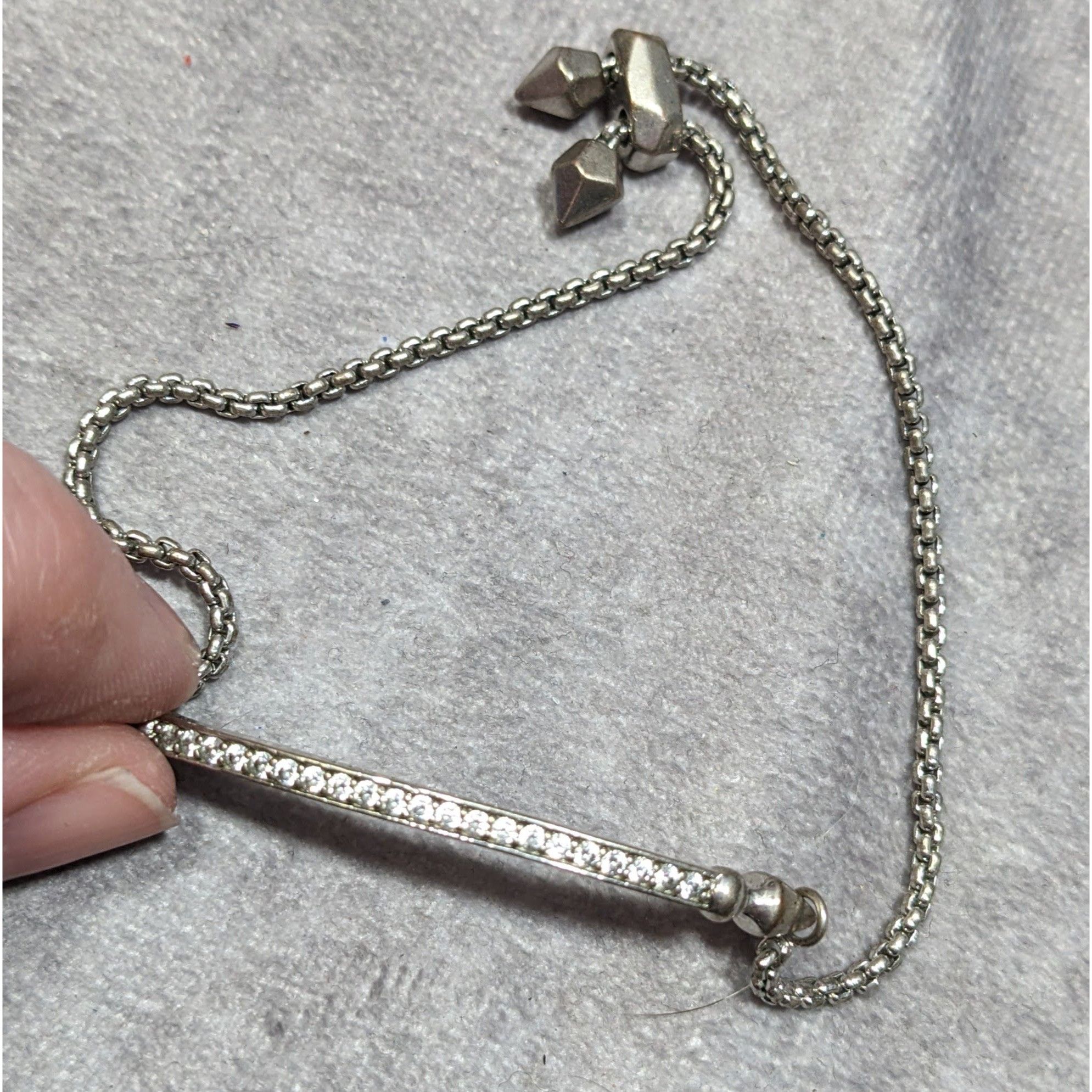 Kendra Scott Kendra Scott Silver-Tone Adjustable Bracelet With Rhinestone Size ONE SIZE - 6 Thumbnail