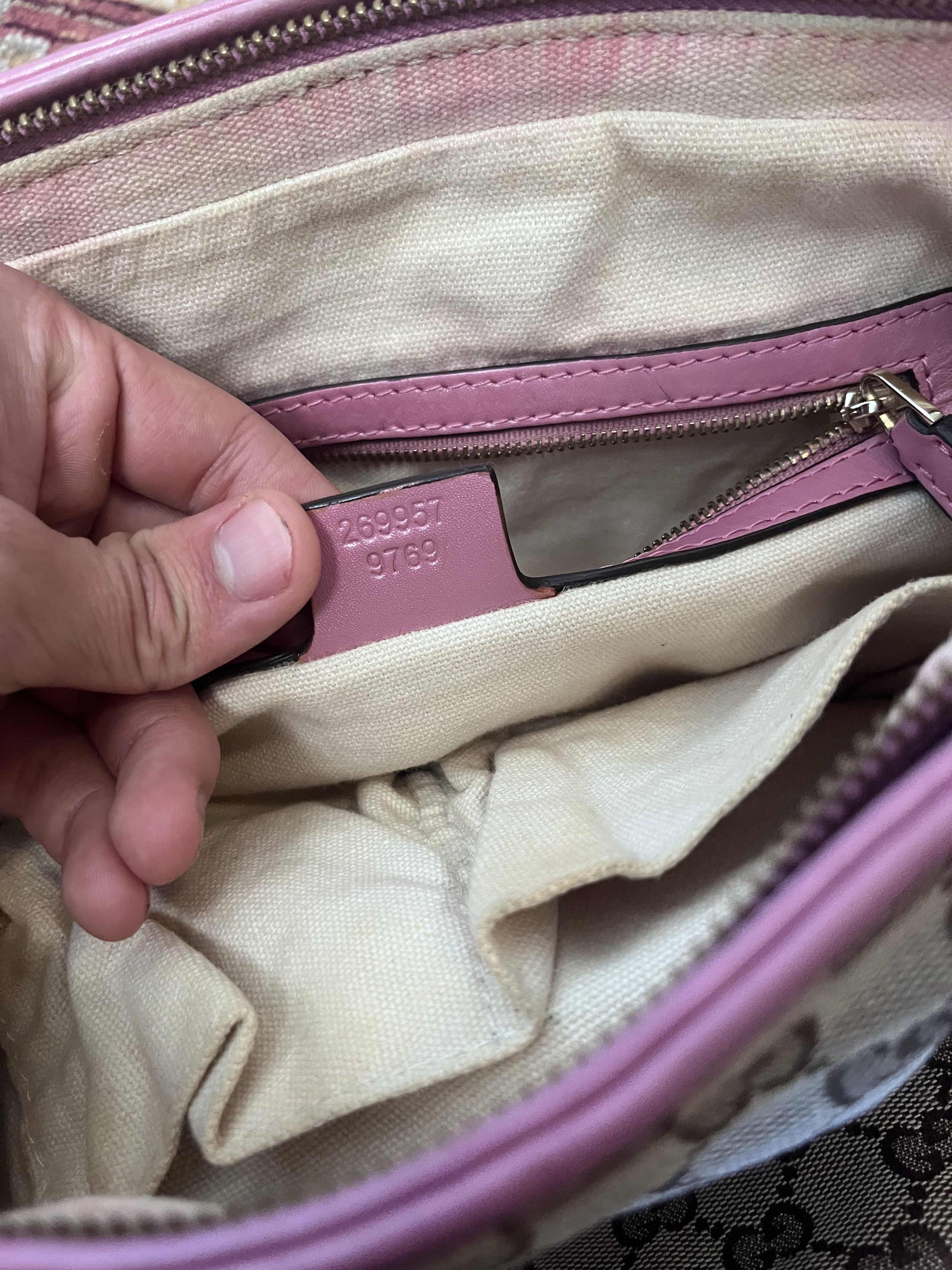 Gucci Gucci - GG Canvas Tote Beige Pink Preloved Size ONE SIZE - 9 Thumbnail
