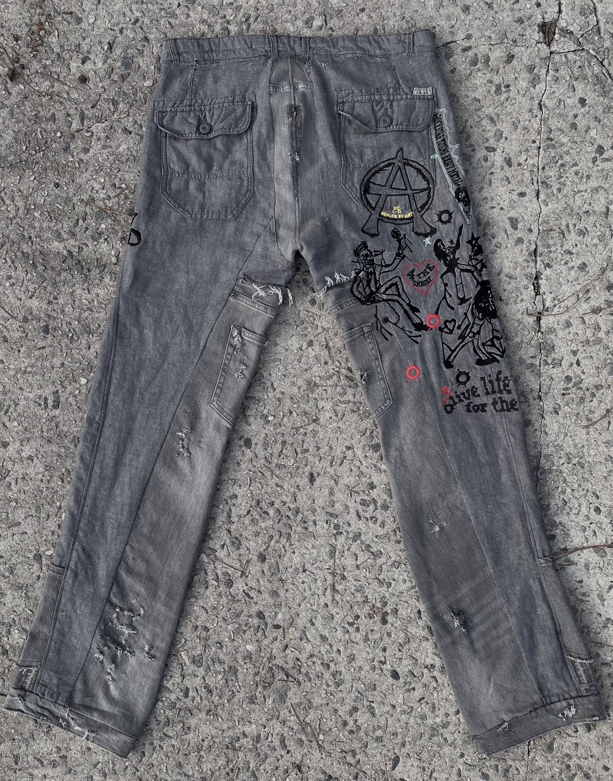 Designer Calm Down Reconstructed Chinos Size US 32 / EU 48 - 3 Thumbnail