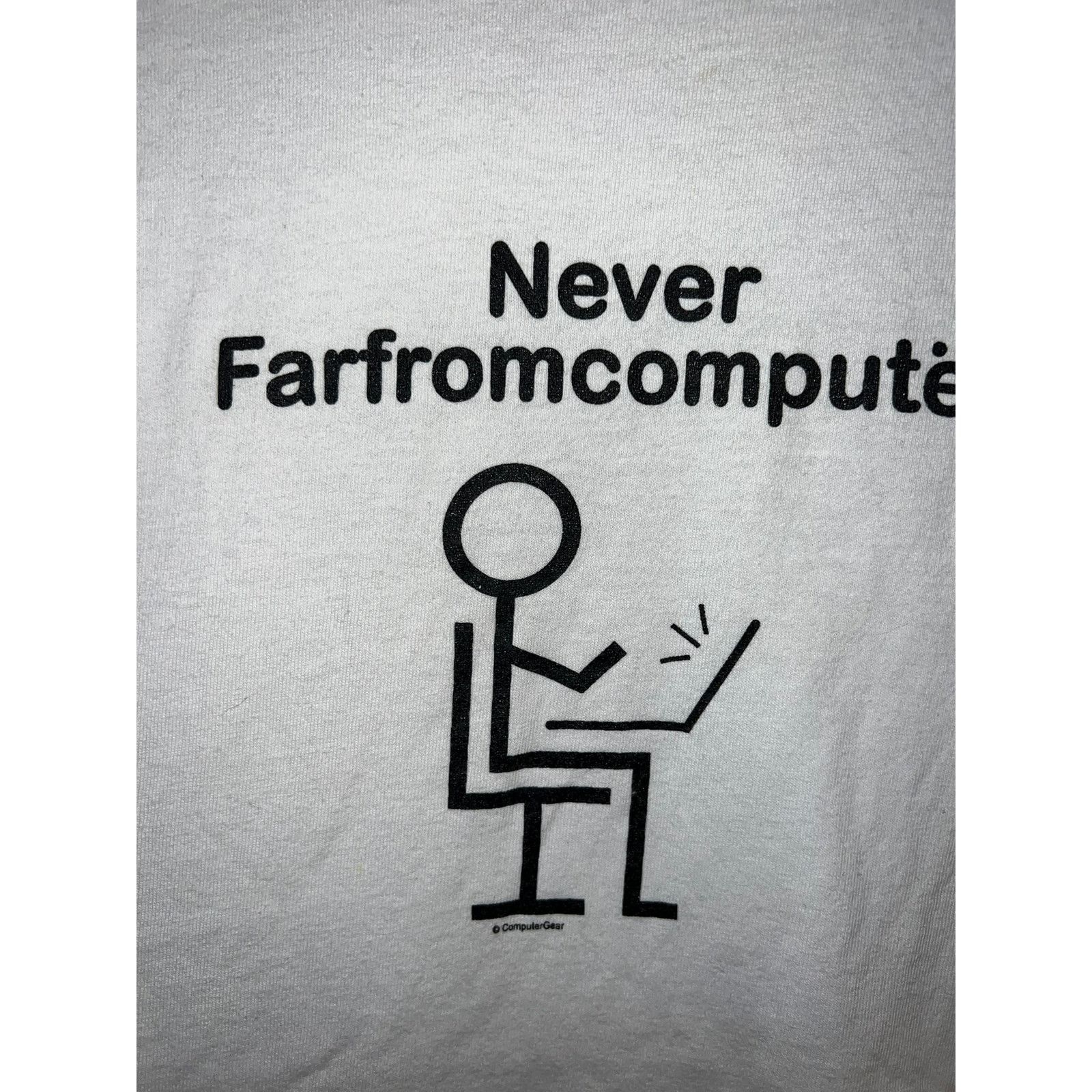 Vintage Vintage Computer Shirt Never Far From Computen Computer 90s Size US L / EU 52-54 / 3 - 3 Thumbnail