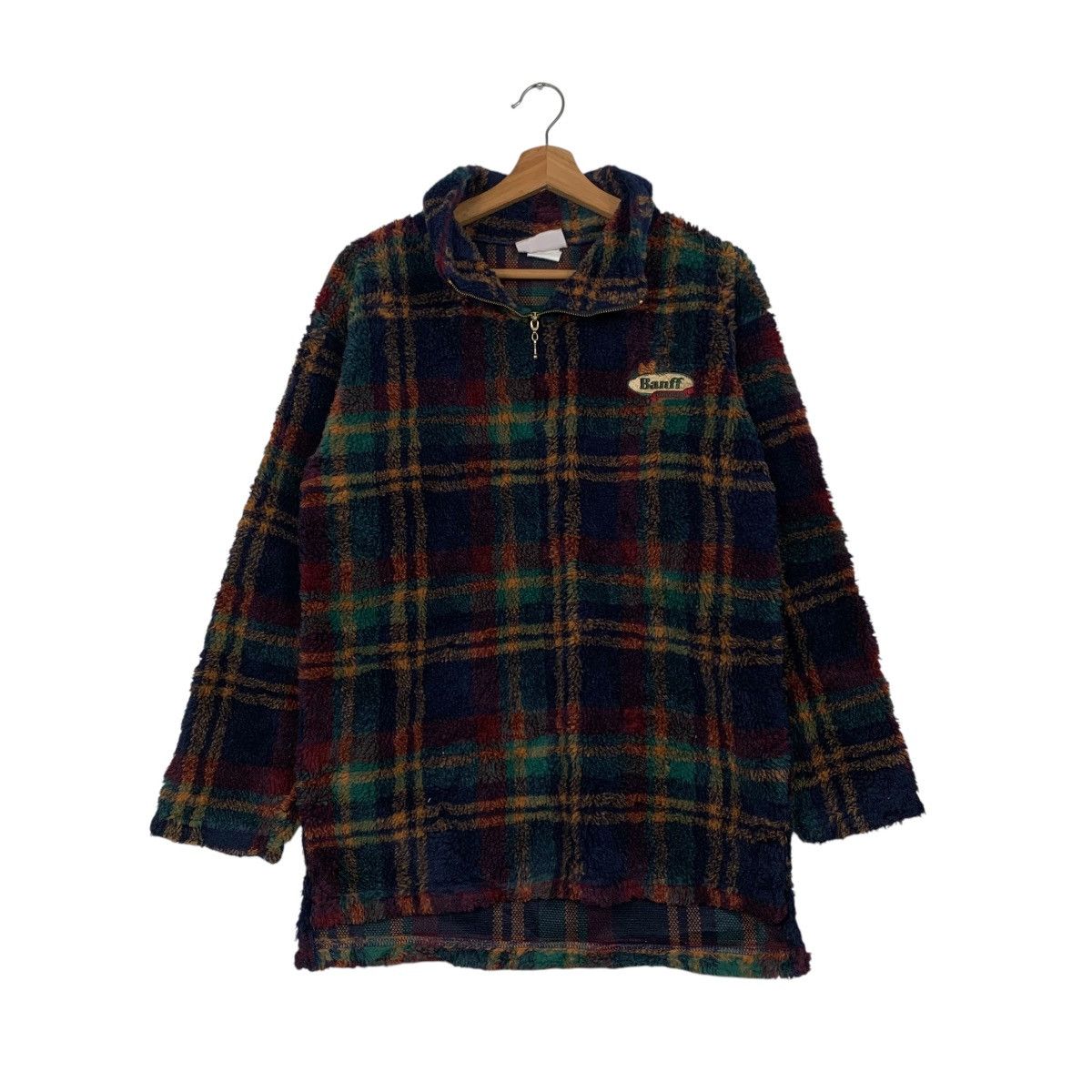 Vintage BANFF CANADA Tartan Turtleneck Pullover Fleece #1673-C74 Size US XS / EU 42 / 0 - 9 Thumbnail