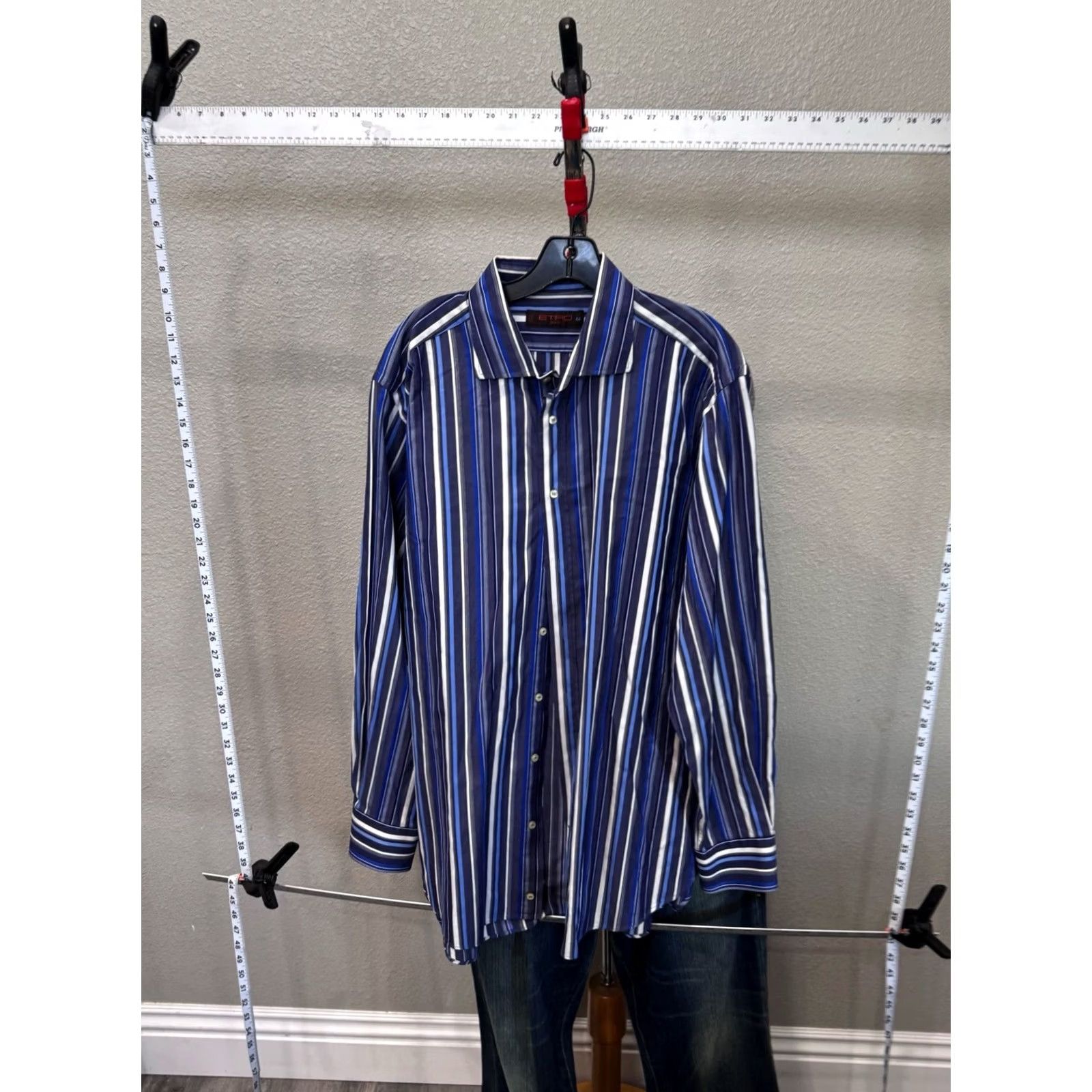 Etro Etro Milano Bold Stripe Shirt XL Men Short Sleeve Multicolor 17.5 x 36/37 Size US XL / EU 56 / 4 - 3 Thumbnail