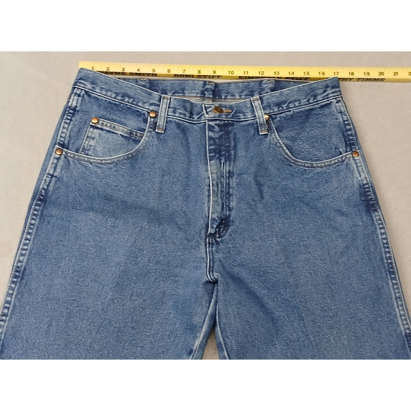 Wrangler Wrangler (36x38) Cowboy Cut Straight Leg Blue Denim Jeans Size US 36 / EU 52 - 3 Thumbnail