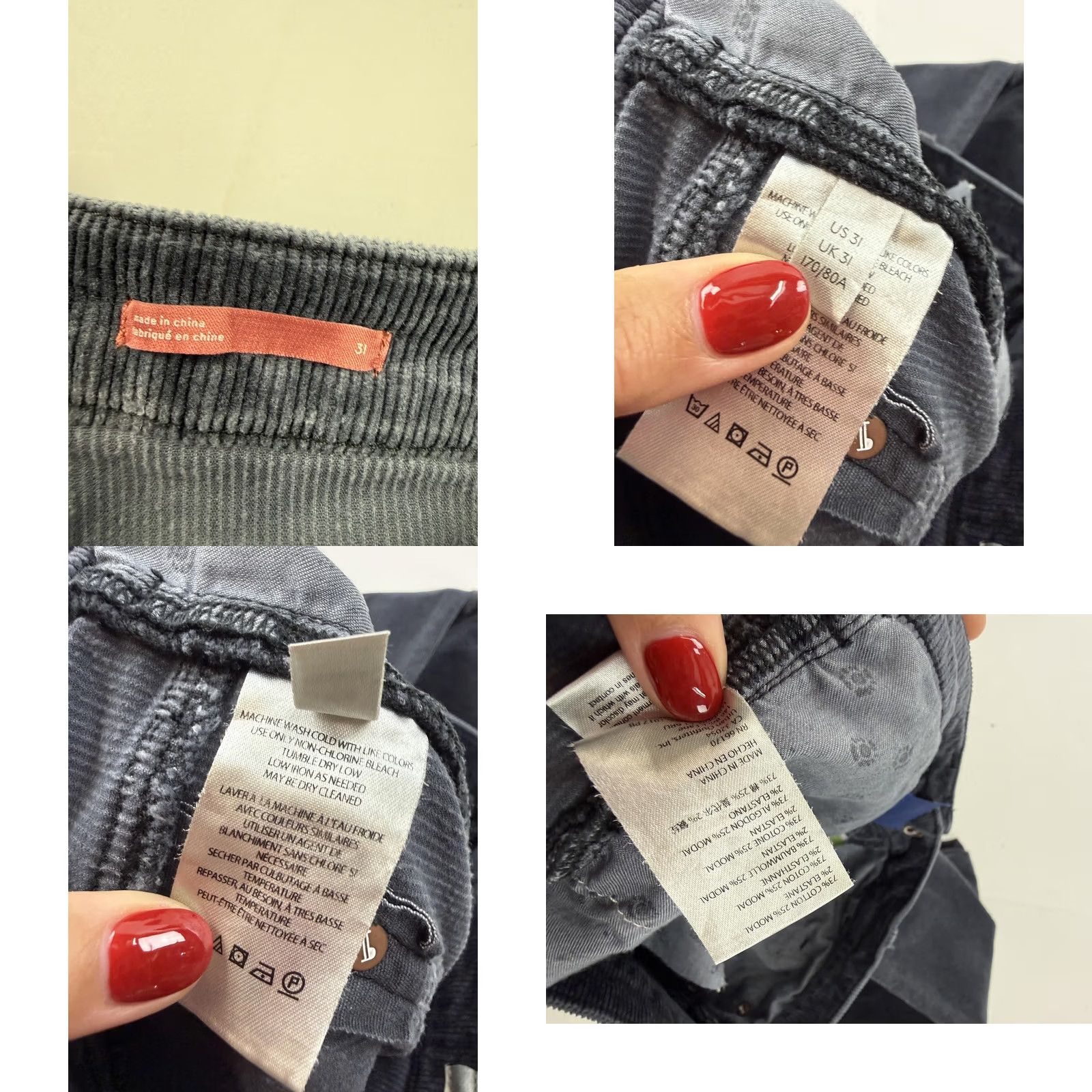 J.Crew J.Crew Pants Womens 31 Gray City Fit Corduroy Flare Leg 5 Pocket Stretch Casual Size 24" / US 00 / IT 34 - 8 Thumbnail