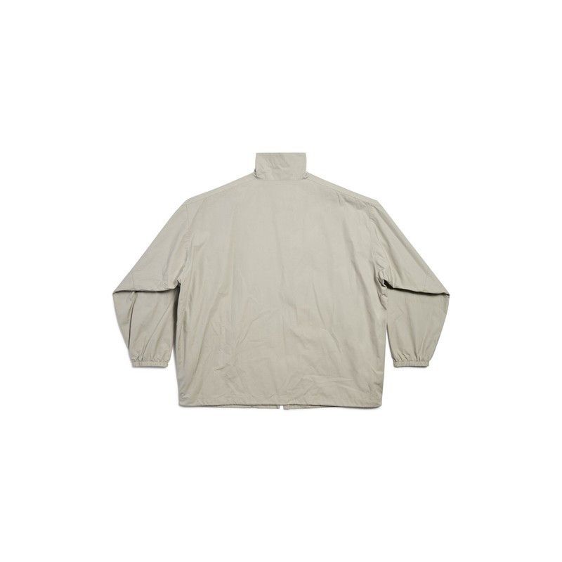 Balenciaga o1in1g0125 Logo Zip-Up Jacket in Beige/White Size US S / EU 44-46 / 1 - 2 Thumbnail