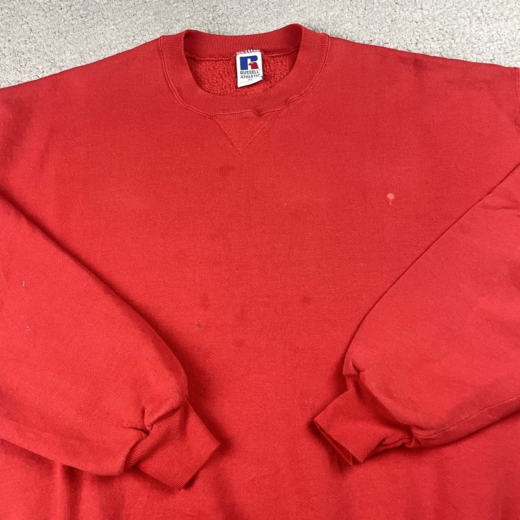 Russell Athletic VINTAGE Russell Athletic Sweatshirt Adult XL Red Crew Neck Pullover Mens Distressed Grunge USA Classic Size US XL / EU 56 / 4 - 2 Thumbnail