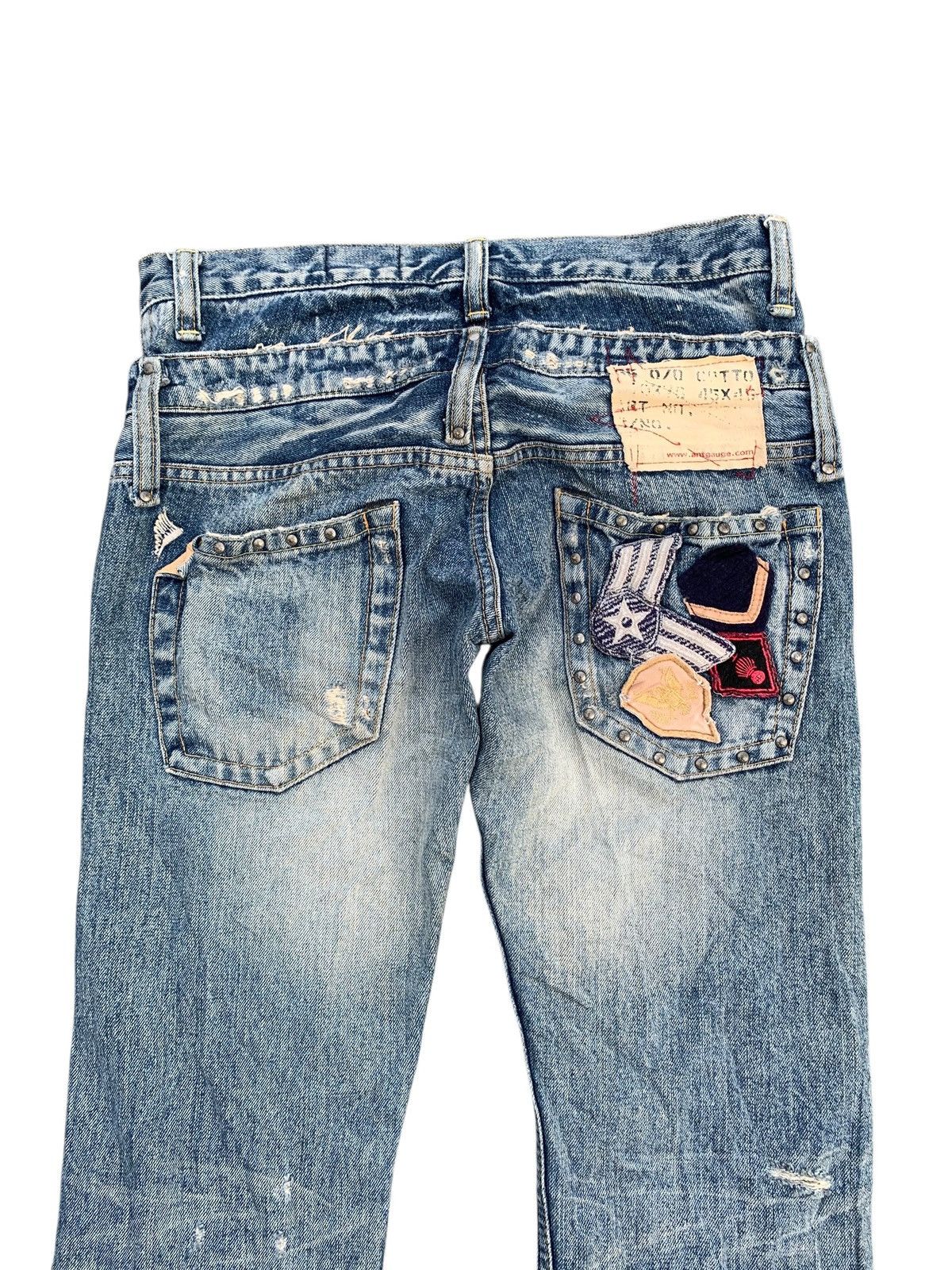 Kapital DOUBLE WAIST ANTGAUGE PUNK STYLE DISTRESSED DENIM Size US 29 - 7 Thumbnail