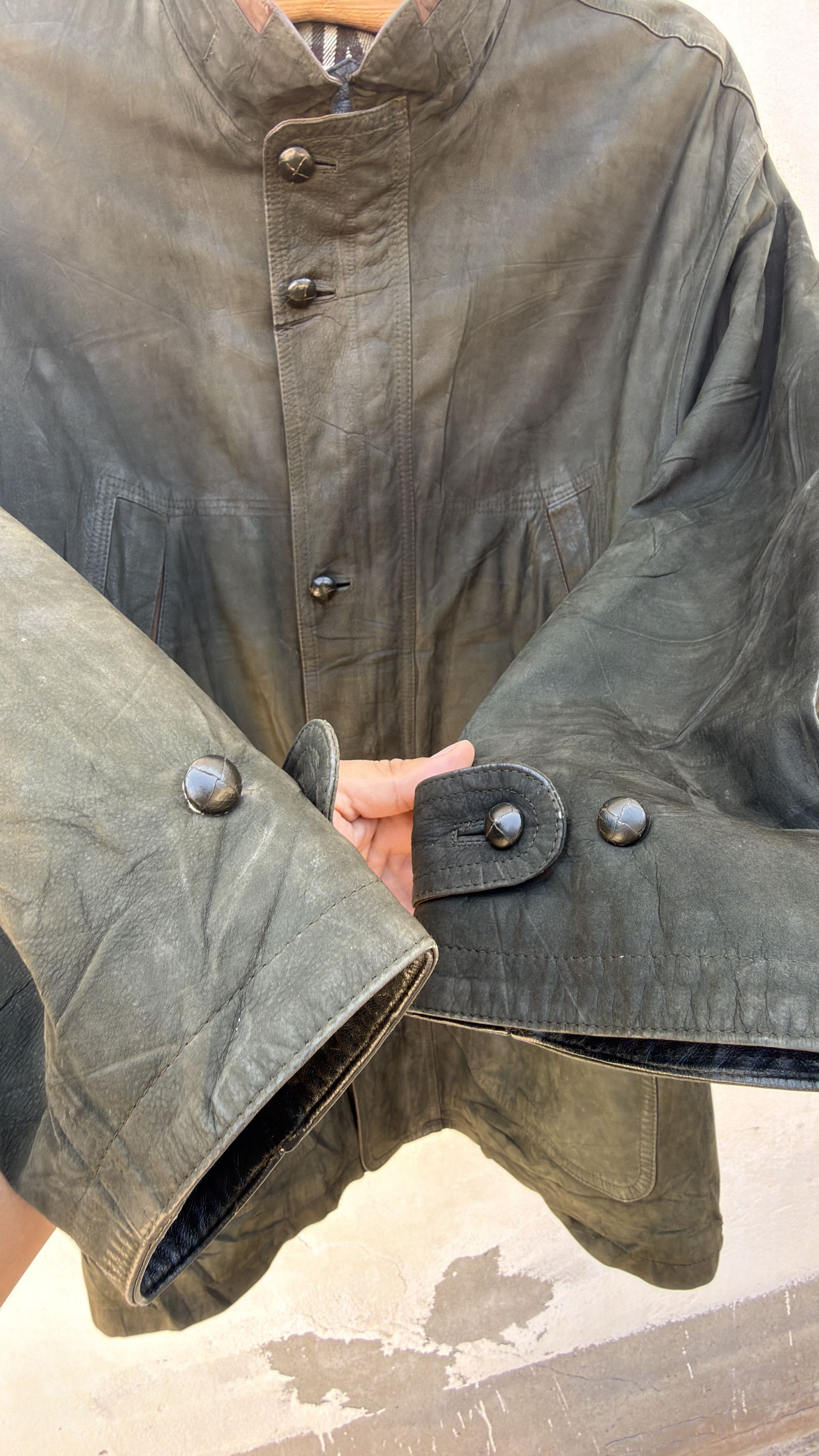 Burberry 🔥 Burberrys down jacket leather parka western Size US L / EU 52-54 / 3 - 9 Thumbnail