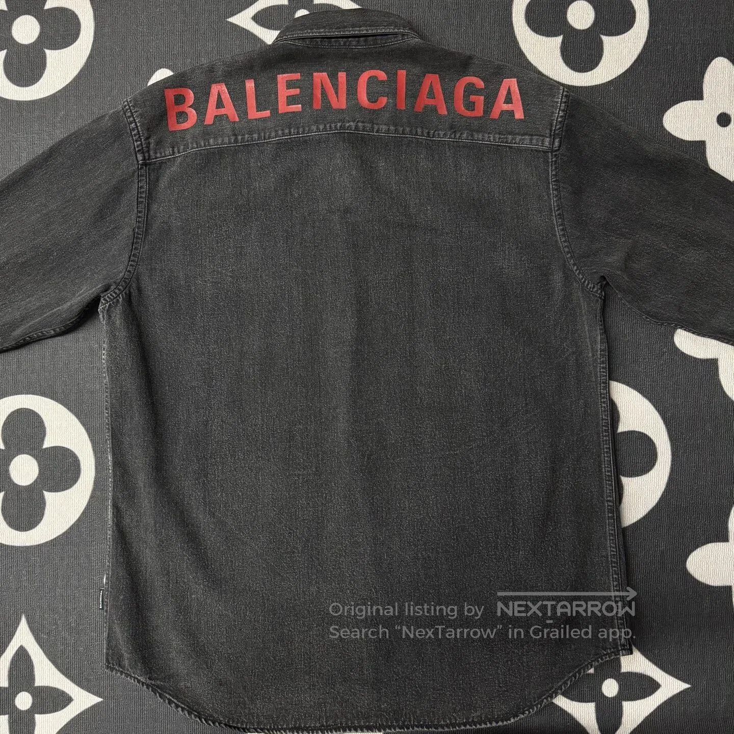 Balenciaga Balenciaga Red Back Denim Shirt. Size US M / EU 48-50 / 2 - 3 Thumbnail
