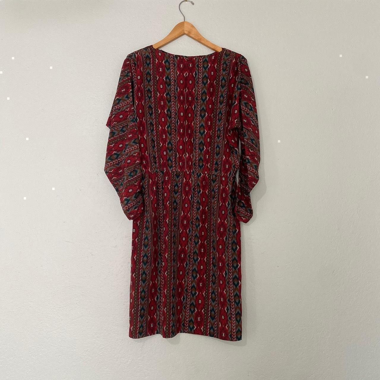 Other handmade silk maroon boho long sleeve dress Size S / US 4 / IT 40 - 3 Thumbnail