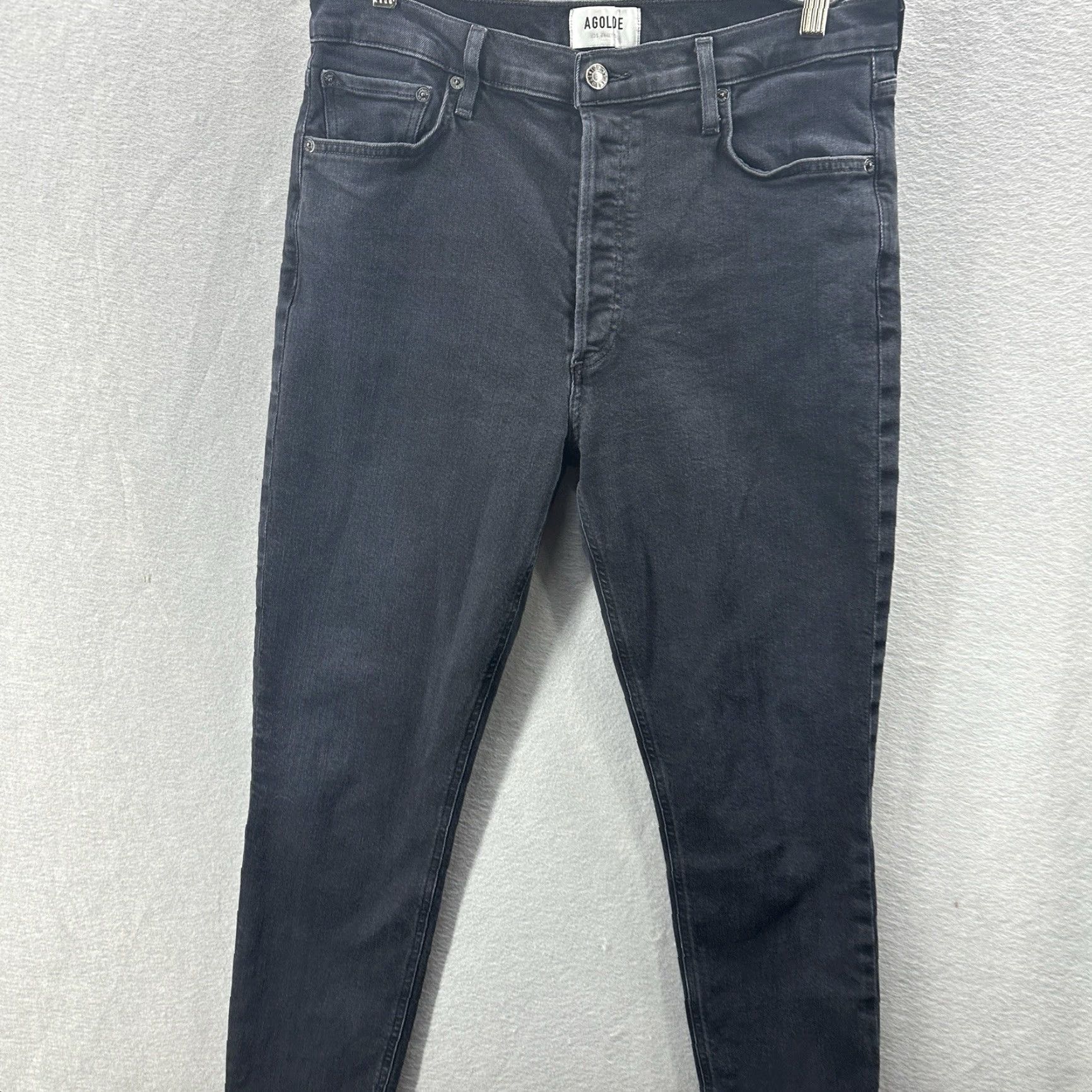 Agolde AGOLDE Jeans Womens 31 Black Nico Straight Leg High Rise Dark Wash Denim Quiet Shirt Jeans Women 31 Black 90s Size 24" / US 00 / IT 34 - 5 Thumbnail