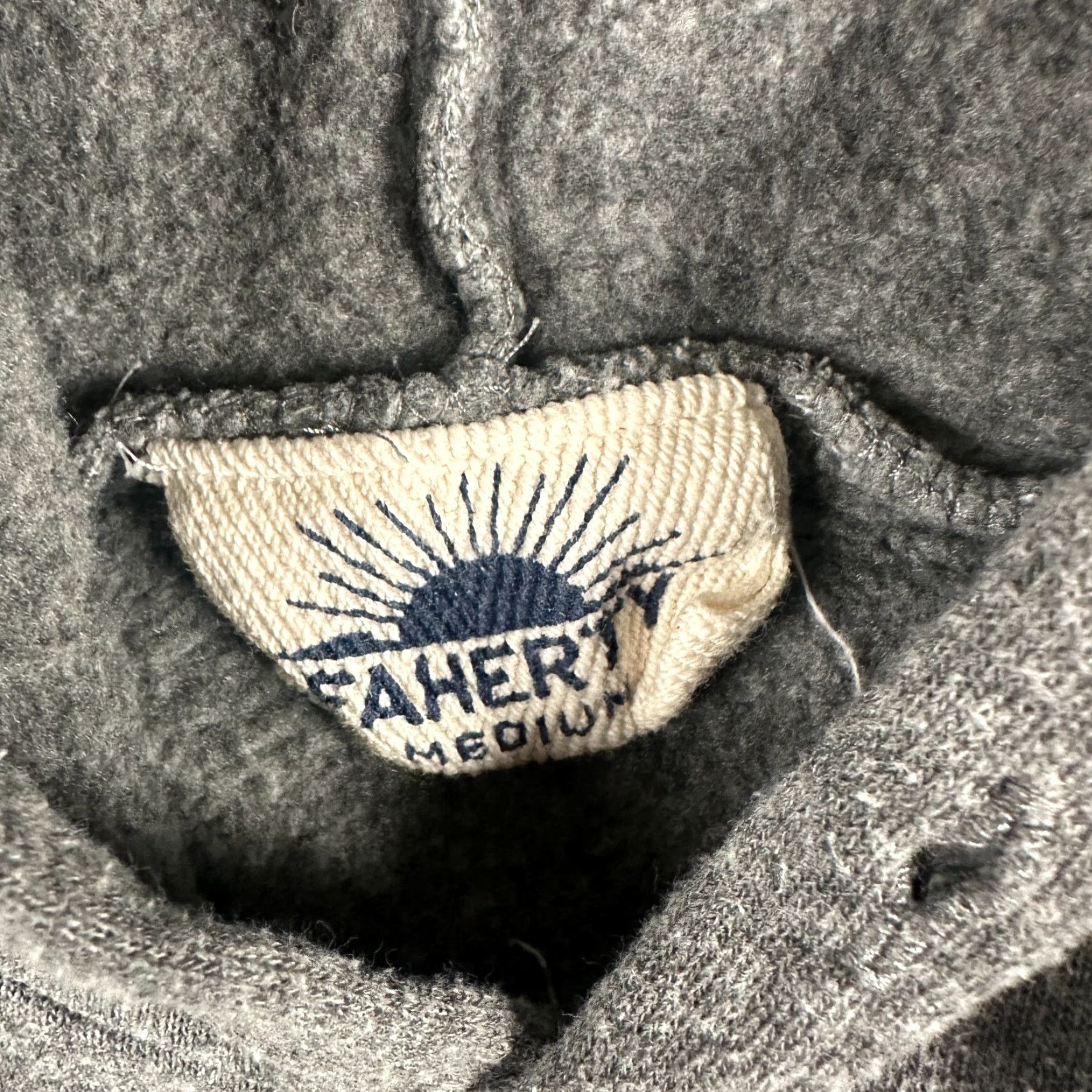 Faherty Faherty Hoodie Mens Pullover Light Weight Gray Cotton Knit Logo Vintage No Drawstring M Size US M / EU 48-50 / 2 - 4 Thumbnail