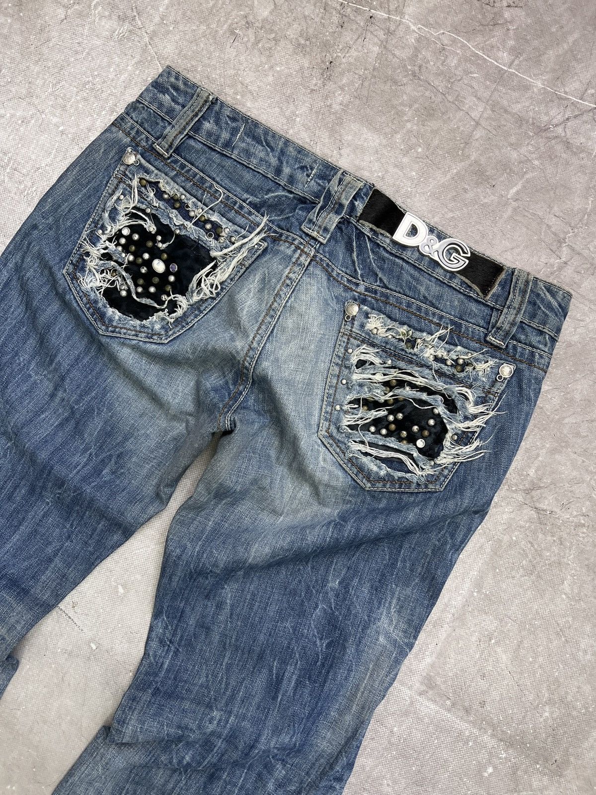 Dolce & Gabbana Dolce Gabbana flared distressed jeans y2k hype tornado mart Size US 33 - 11 Thumbnail