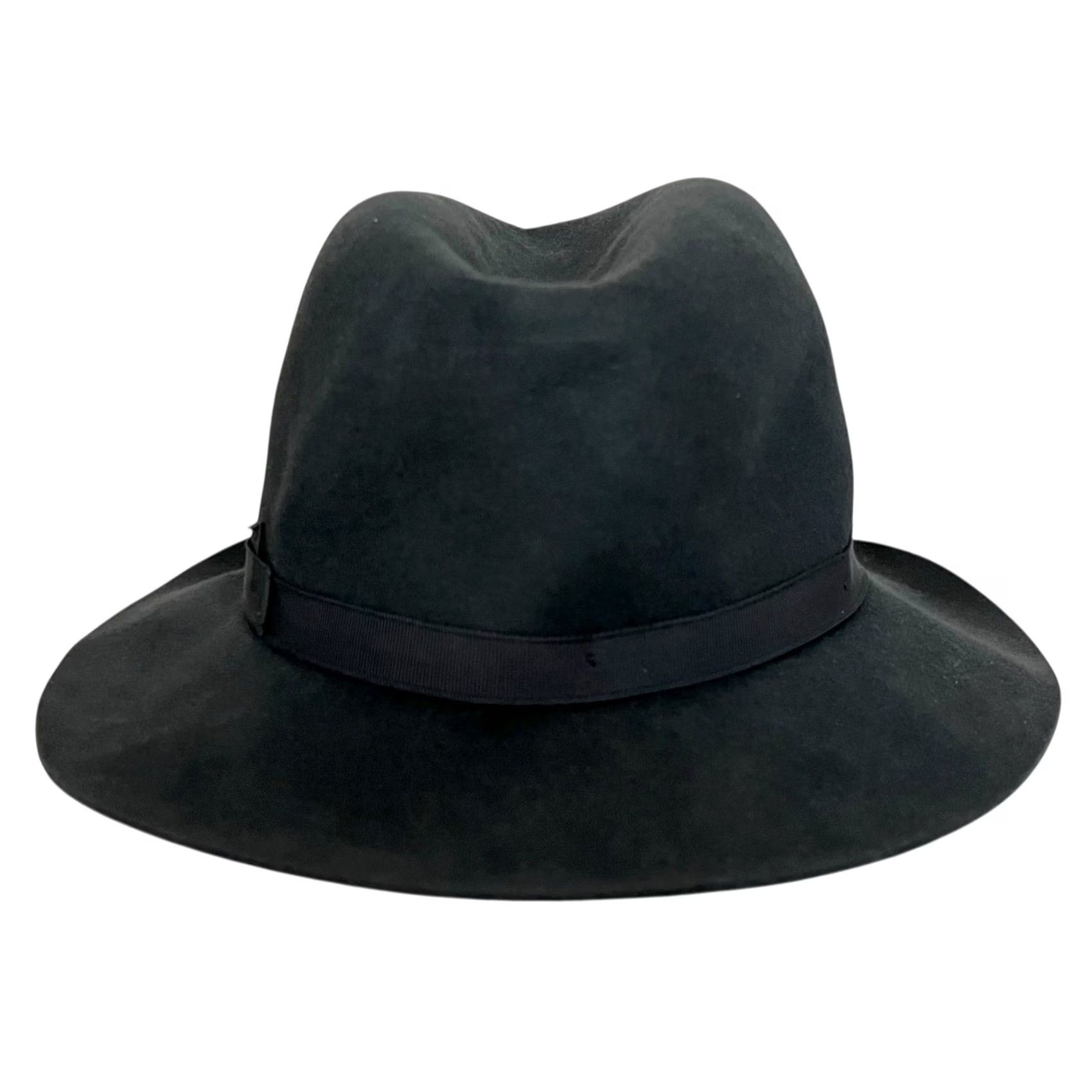 Borsalino BORSALINO Black Fur Felt Fedora Hat SZ 7 56 Made Italy Water Repellent Fedora Mens Size ONE SIZE - 4 Thumbnail